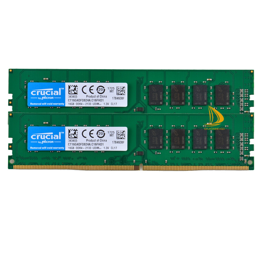 Crucial 2x 16GB 2RX8 PC4-2133P DDR4 17000MHz UDIMM Desktop Memory RAM for Intel