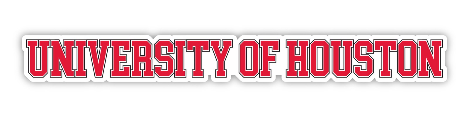 University of Houston College Text Vinyl Decal – White, Clear and Holo