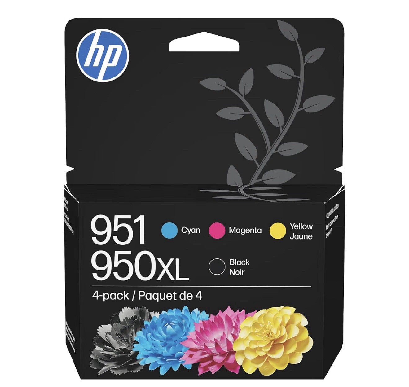HP Genuine Original 951/950XL CMYK Inkjet Ink Cartridges 4-Pack Cyan Magenta Yel