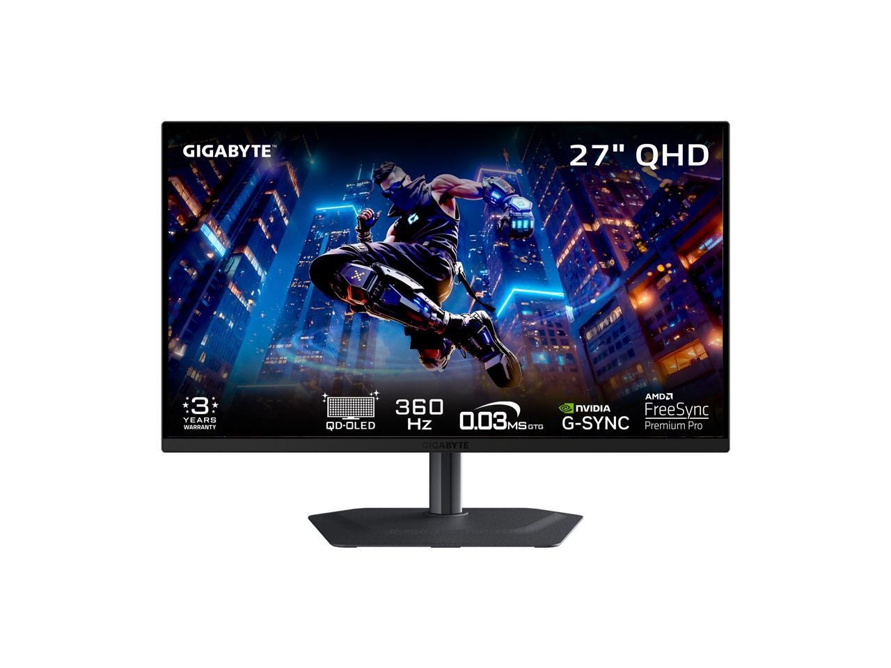 GIGABYTE 27 inch QHD 2K 1440P 360Hz  AMD FreeSync Premium Pro & G-SYNC Compatibl