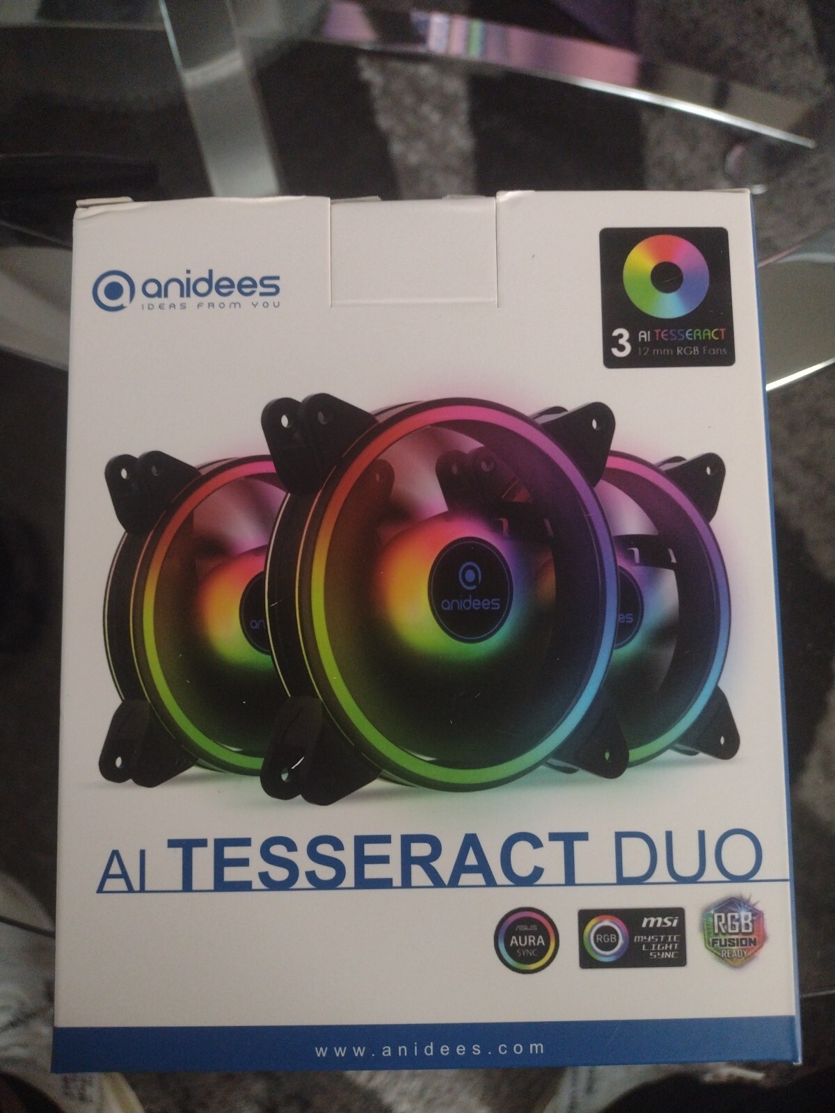 Anidees (AI-TESSERACT-DUO)  RGV computer Cooling Fans 5 Pin connectors (3 Pack)