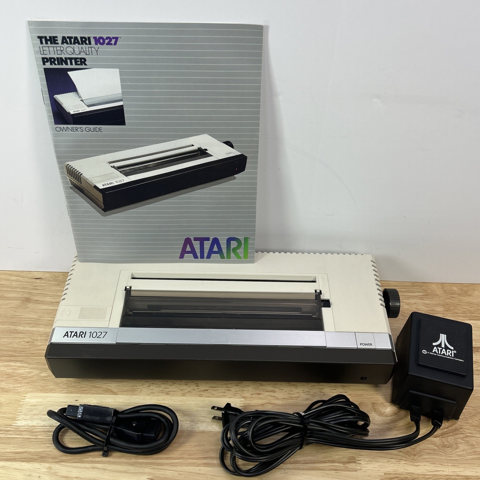 ATARI 1027 Letter Quality Printer With Manual & Power Supply Cables Parts Repair