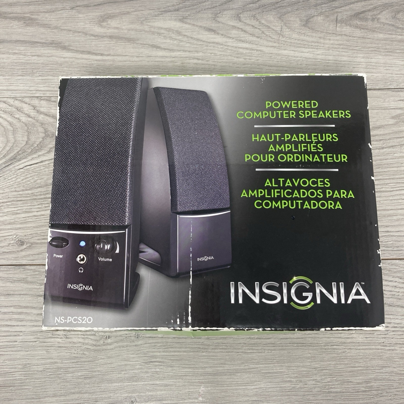 INSIGNIA NS-PCS20 POWERED COMPUTER LAPTOP MULTIMEDIA STEREO SPEAKERS TESTED/WORK