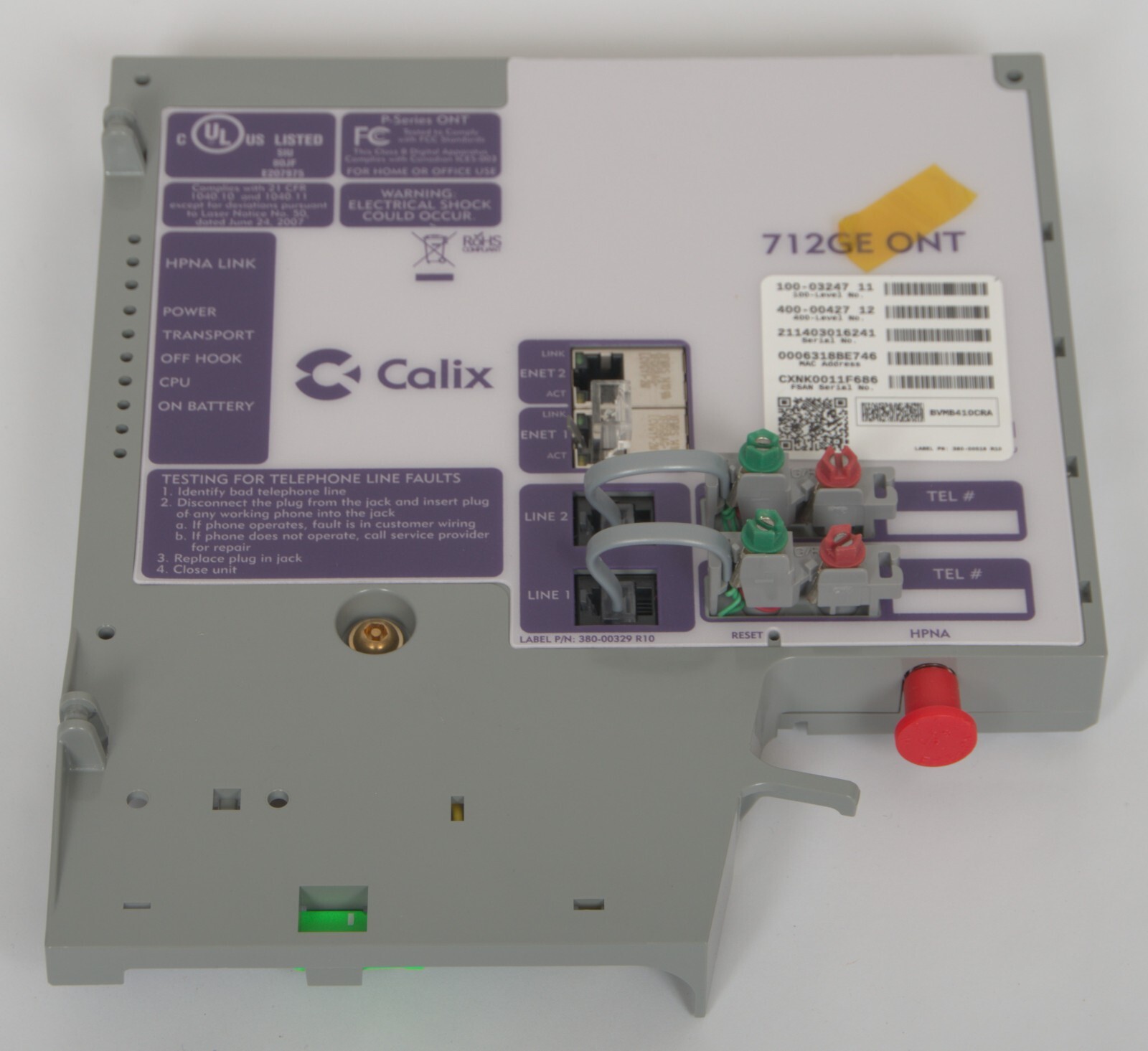 Calix 712GE ONT HPNA