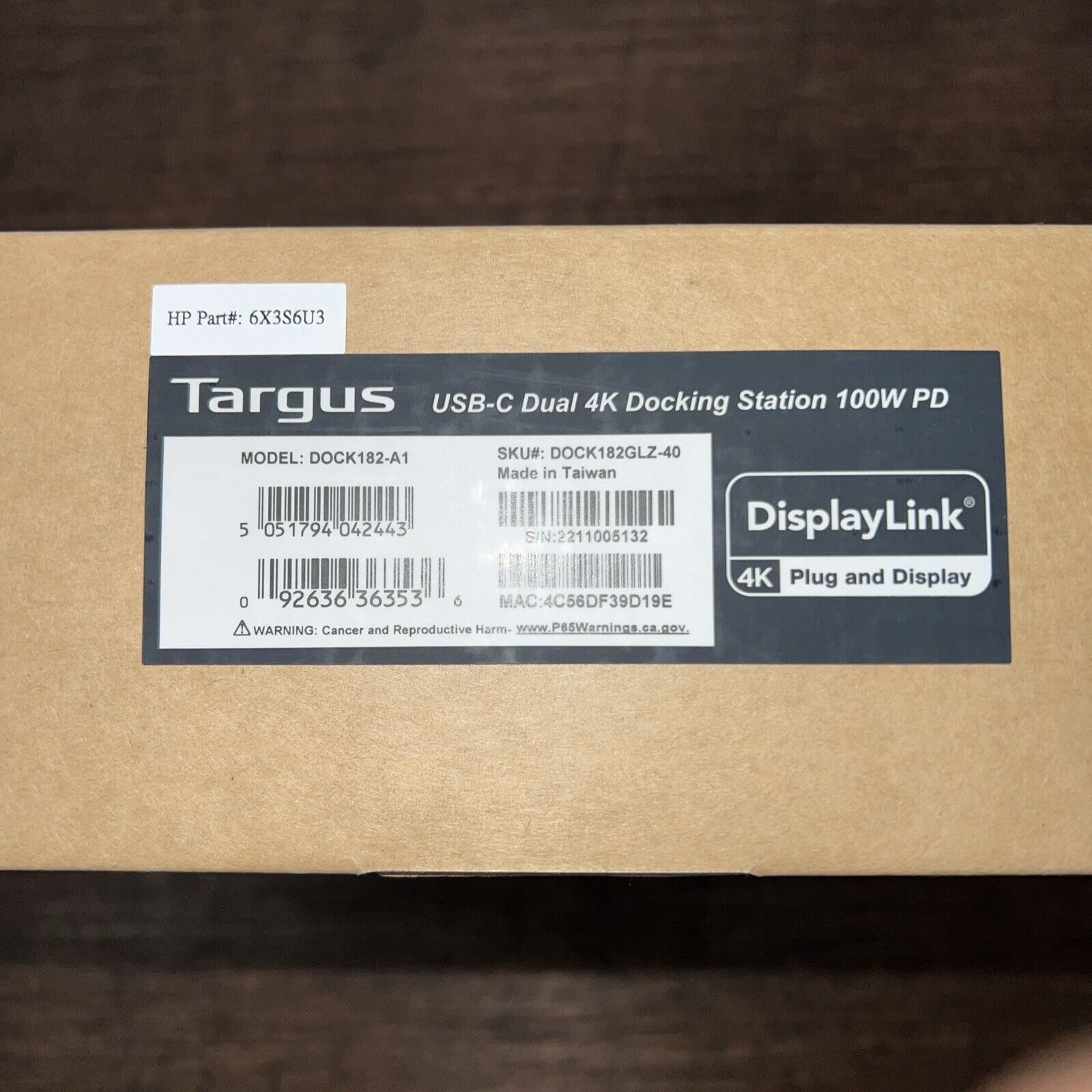 Targus DOCK182-A1 USB-C Dual 4K Docking Station 100W PD DOCK182GLZ-40
