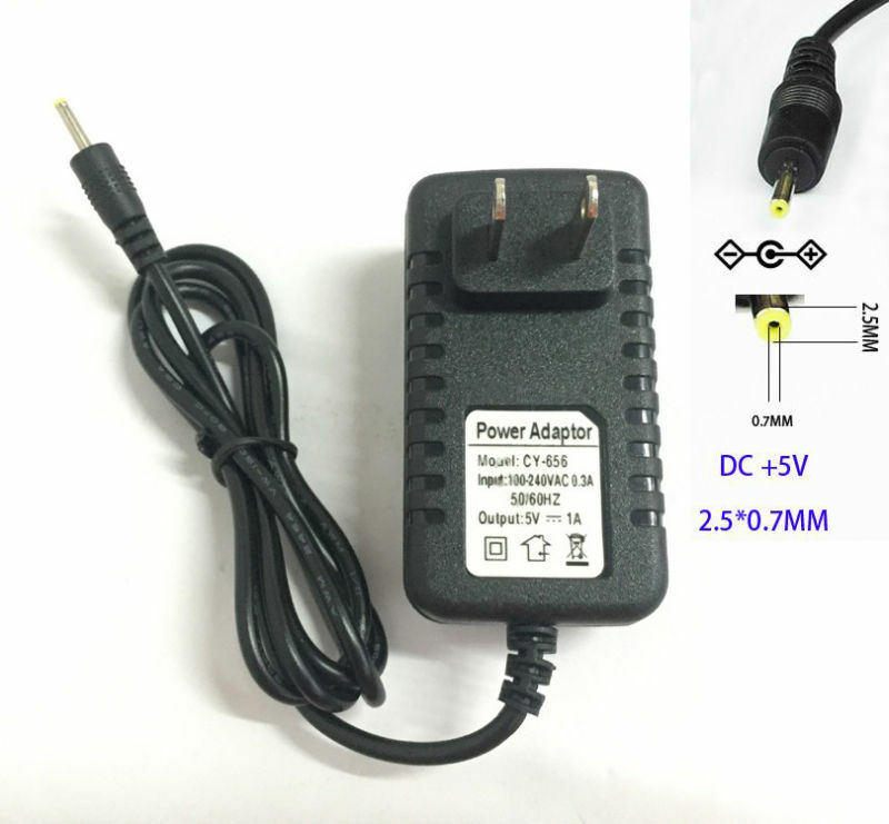 AC/DC DC5V 1A Wall Power Adapter Charger DC 2.5mm*0.7mm AC100-240V Hot Sale