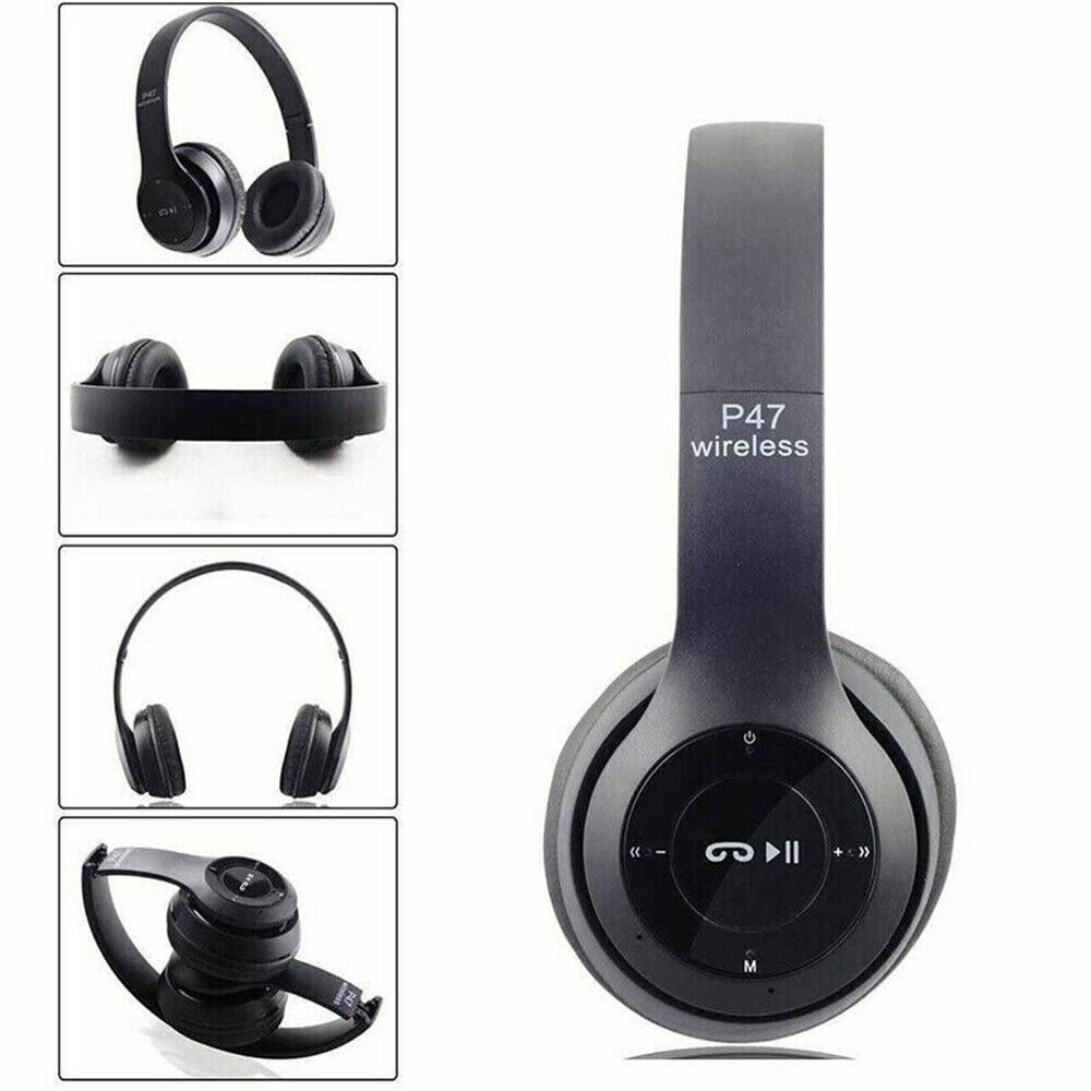 Bluetooth V5.0 Wireless Headphones Ear Foldable Stereo Noise Cancelling Headset