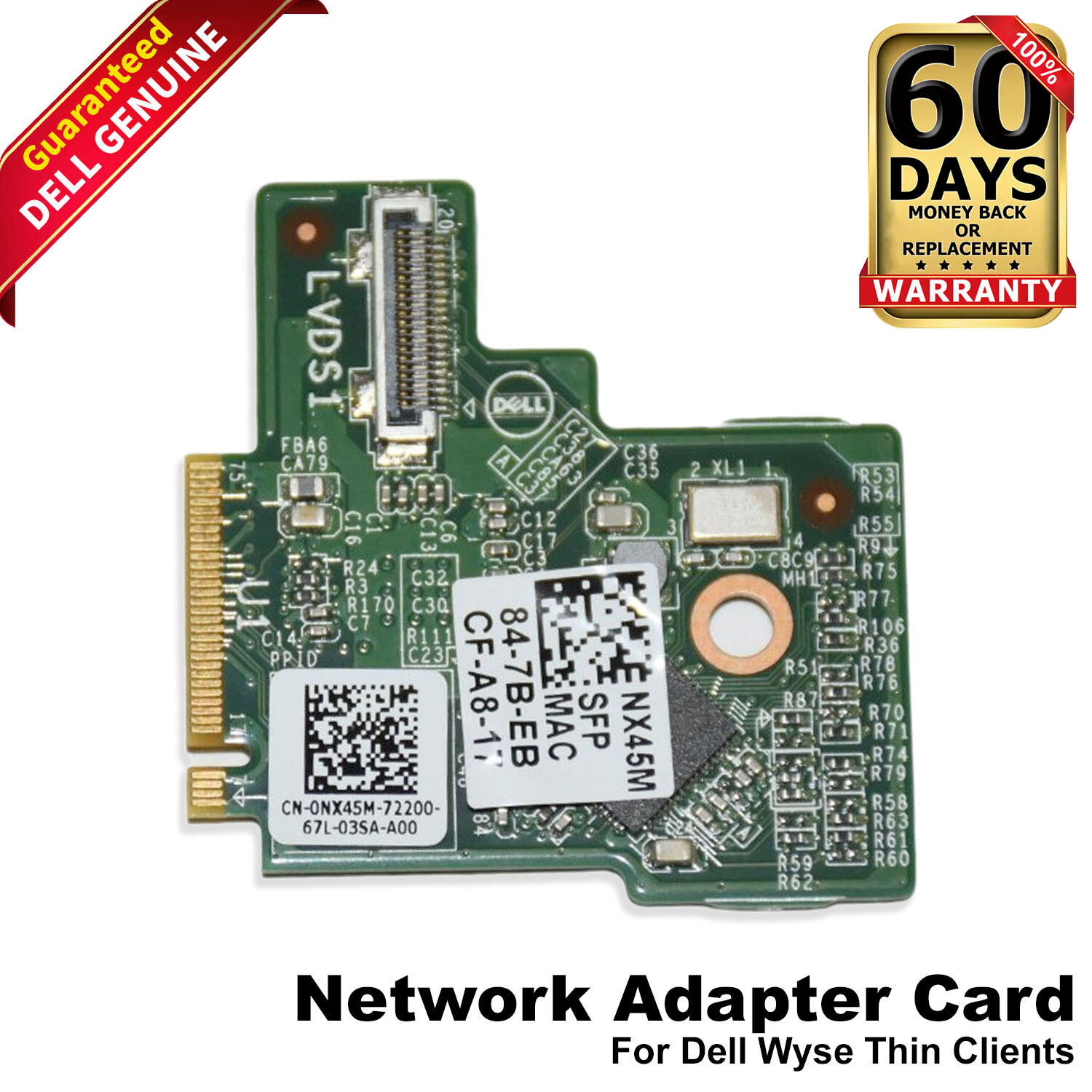 Lot Of 5 Dell Wyse Realtek PCIe M.2 Gigabit Network Adapter Card NX45M