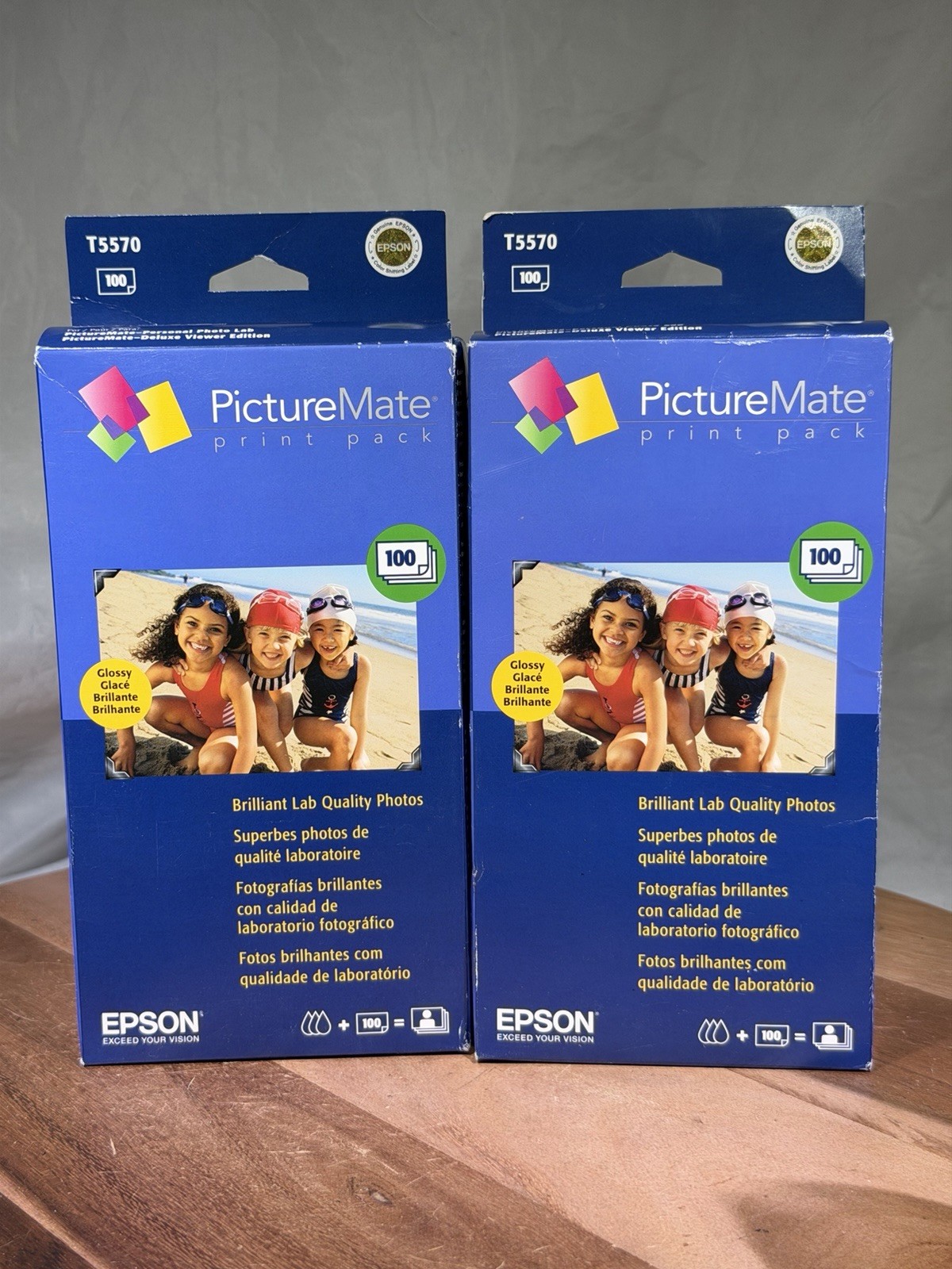 Lpt Of 2 NEW Epson PictureMate Print Inkjet Cartridge 100 Glossy Paper 09/2008