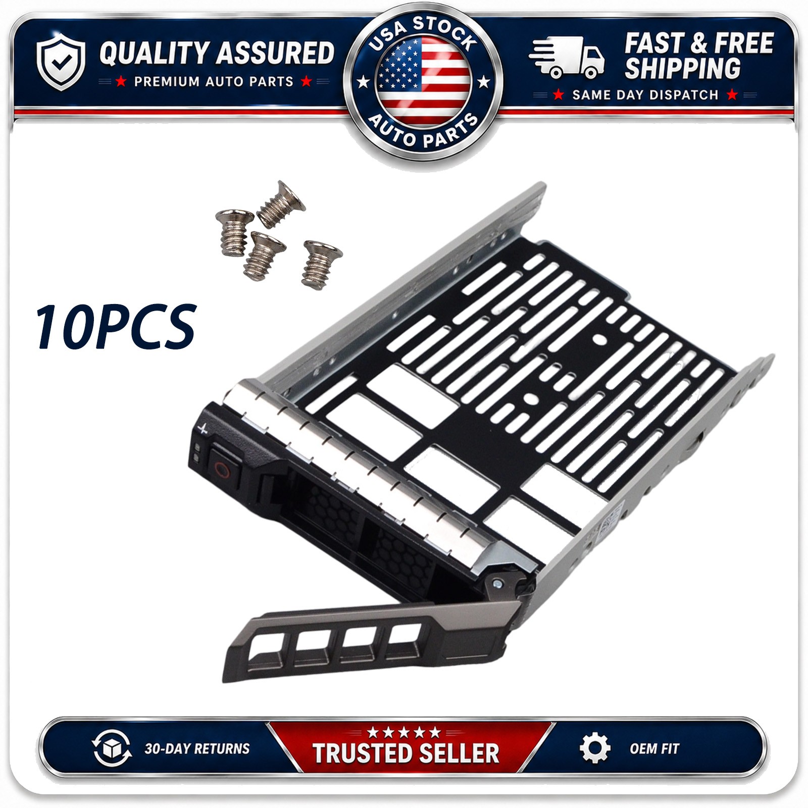 10 Pack 3.5in Hard Drive Caddy Tray For Dell PowerEdge R720xd R730xd T630 New