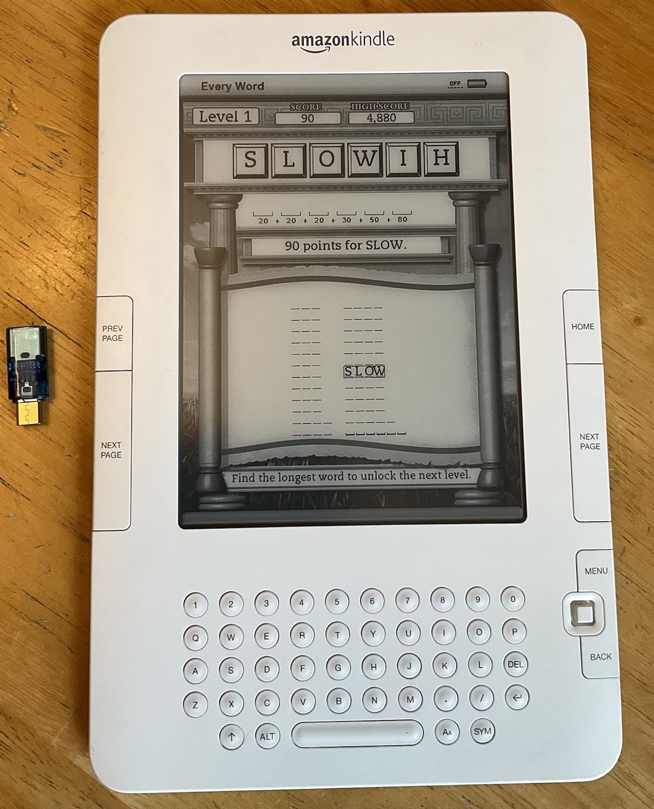 Amazon Kindle K2 great condition, Every Word & Shuffled Row games. 2nd Gen.