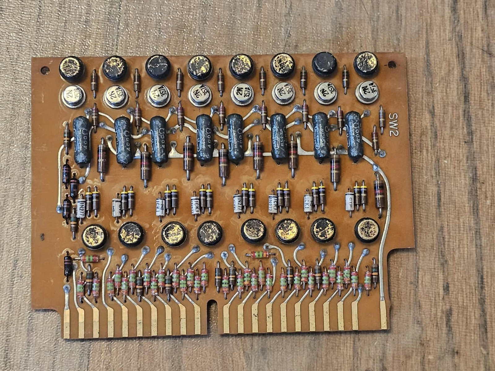Vintage Gold 60s Rare General Electric GE 2N357A Transistor Logic Control Board