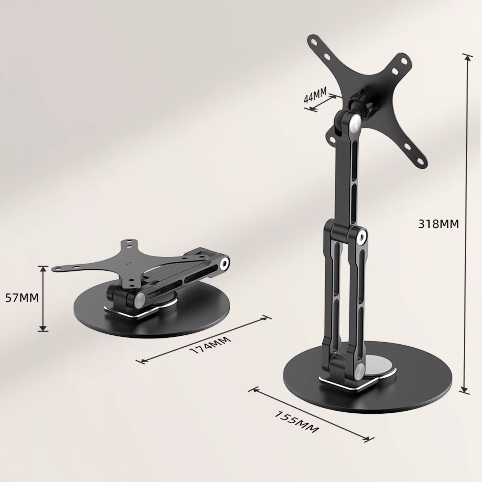 EVICIV VESA Mount Monitor Stand 75x100mm for 13-18.5" Screens, Lay Flat