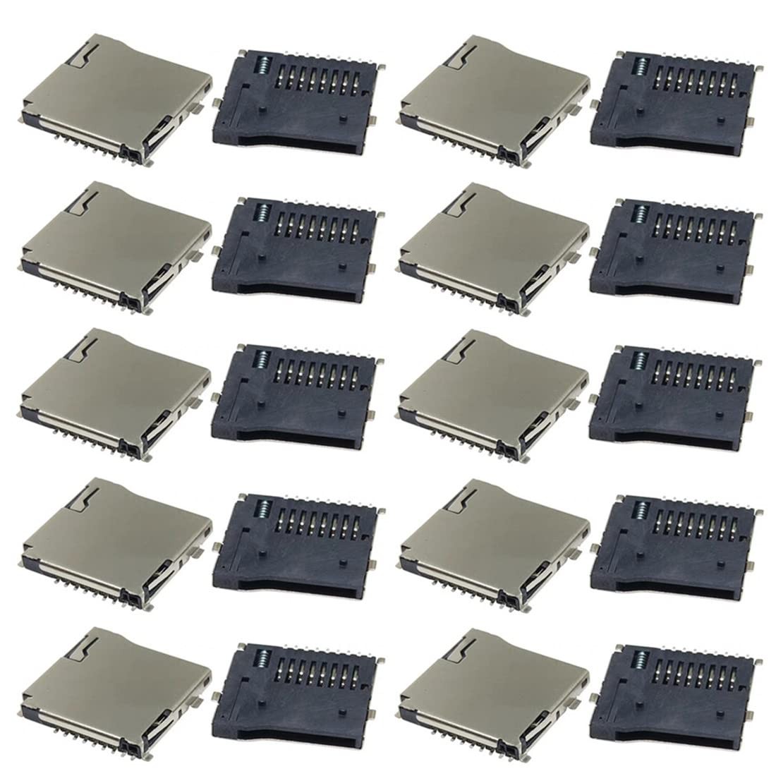 20Pcs Spring Loaded Push/Push Micro SD Transflash Memory Card Socket Slot