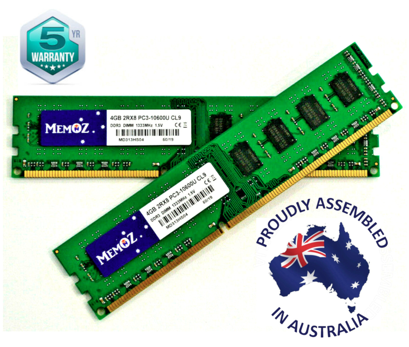 8GB 2x4GB DDR3 1333Mhz Ram Desktop PC3 10600U Memory DIMM 240pin 5 Yrs Warranty