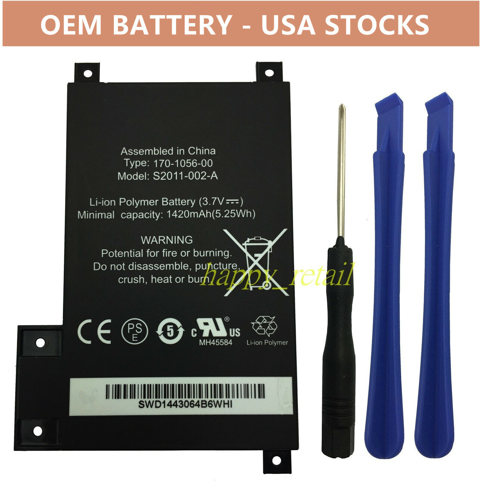 OEM New Battery For Amazon Kindle Touch D01200 MC-354775 170-1056-00 S2011-002-A