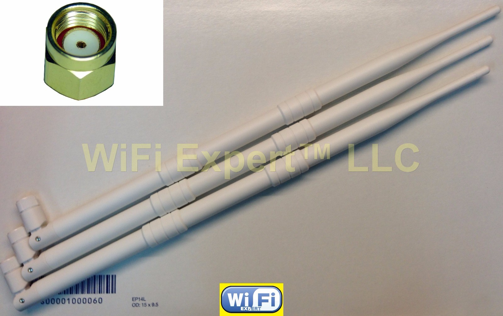 White 3 9dBi 2.4GHz 5GHz Dual Band RPSMA Antennas Linksys EA6900 ASUS RT-AC68U