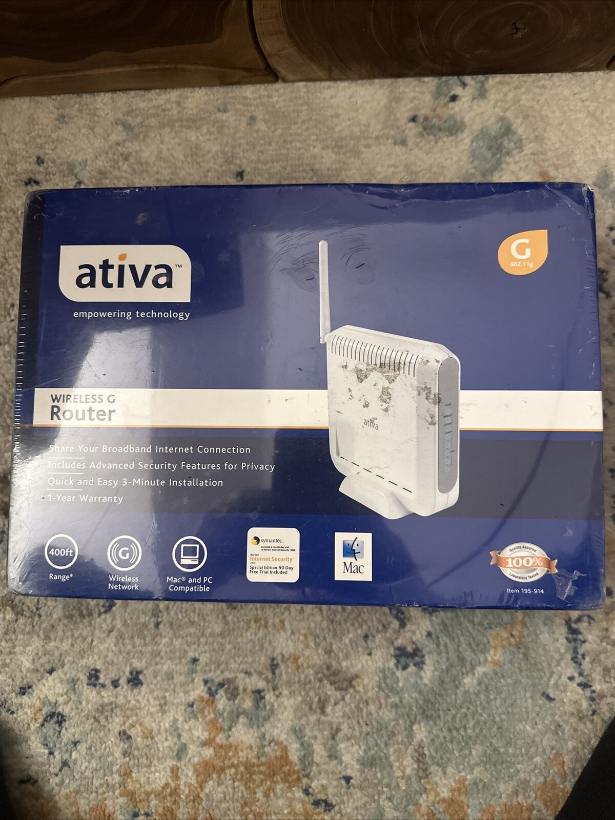 Ativa Wireless G Router 400 ft range AWGR54 NEW IN BOX SEALED