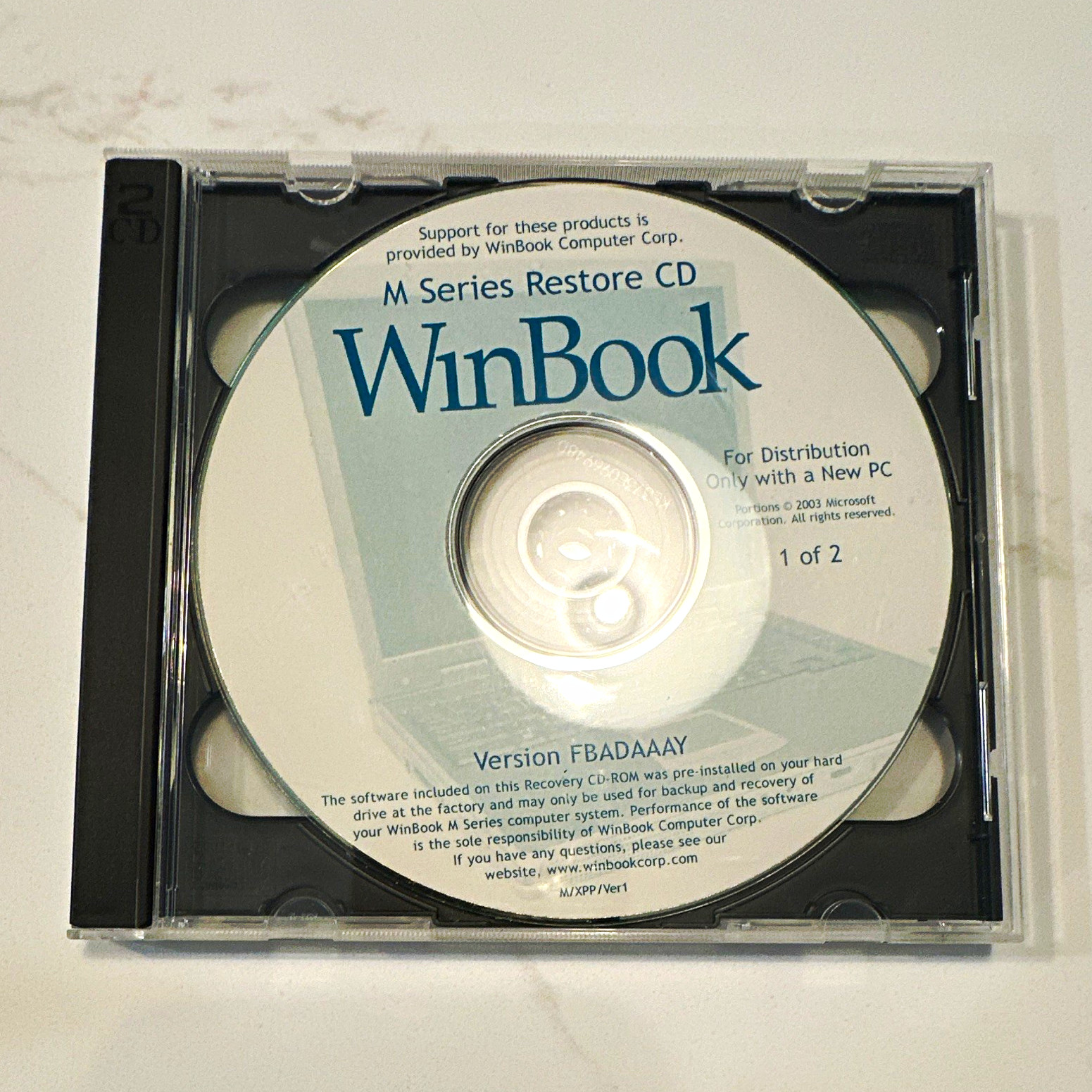 WinBook M Series Restore CD for Windows XP English CD Set MPN FBADAAAY