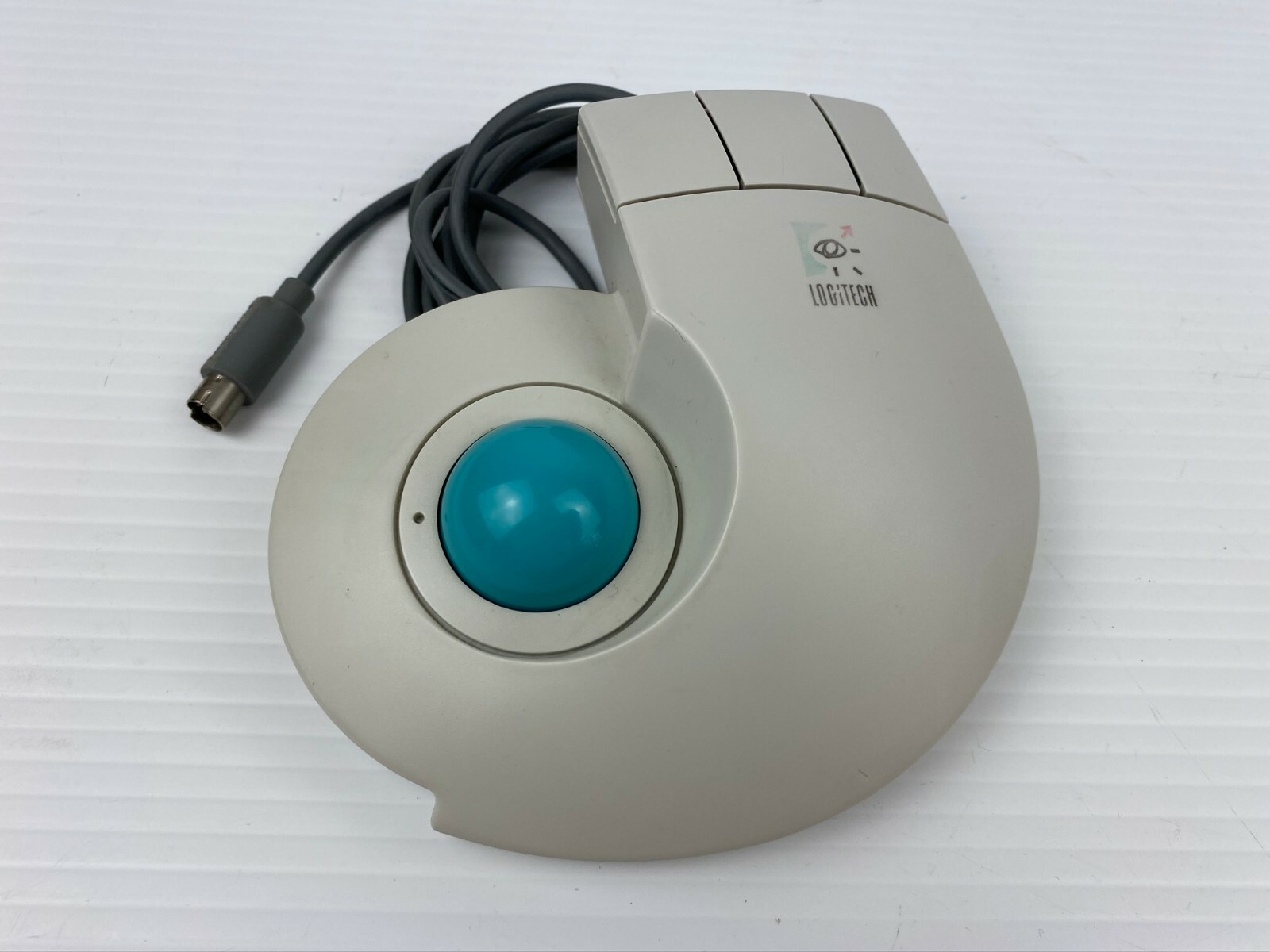 Vintage Logitech T-CD2-6F PS/2 Wired Trackball TrackMan Stationary Mouse