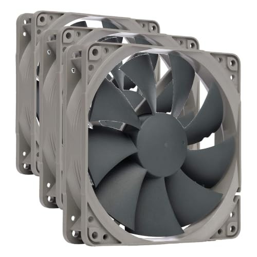 Cooling Fan, 120mm, 4-Pin, 1700 RPM, 12V, Grey, Pack of 3