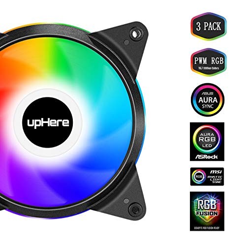 UPHERE 5V 3-PACK 120MM SILENT PWM INTELLIGENT CONTROL 5V ADDRESSABLE RGB FAN - 3