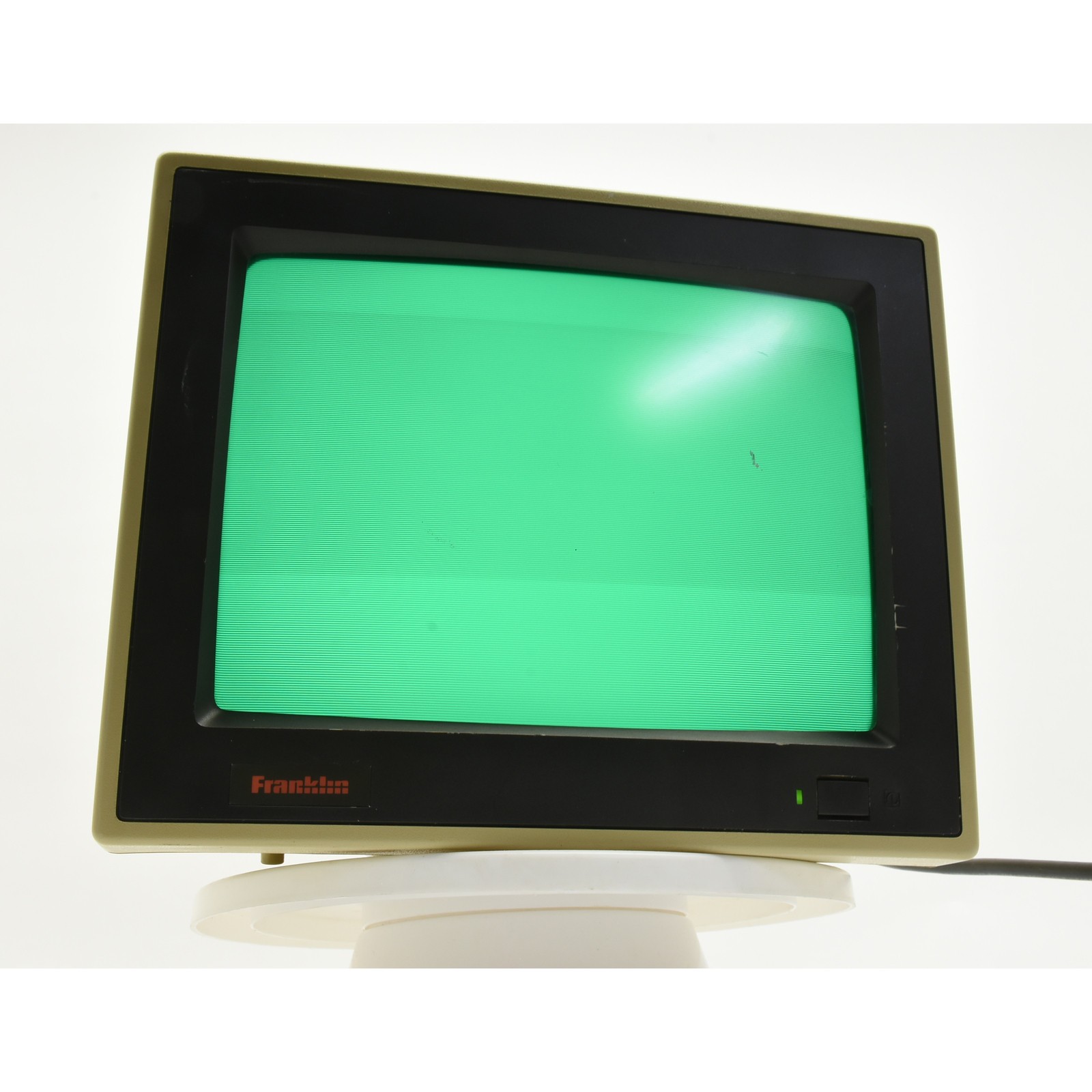 Franklin MG-120TS Monochrome Green CRT Computer Monitor Missing Stand Powers On