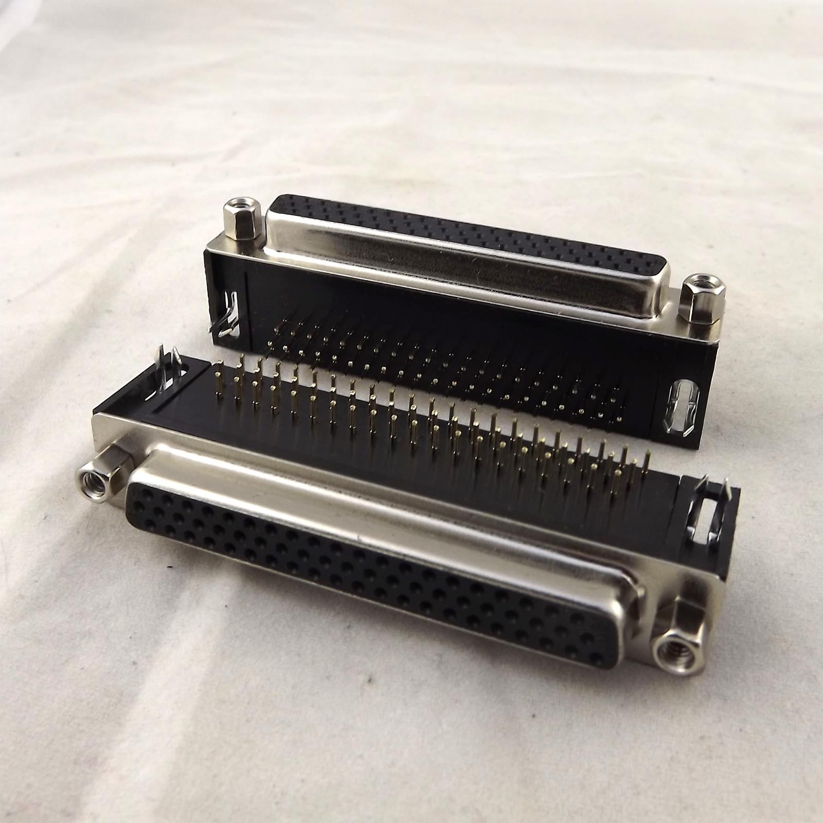 2x DB62 Female 62Pin 3 Rows D-SUB Right Angle PCB Solder Cable Adapter Connector
