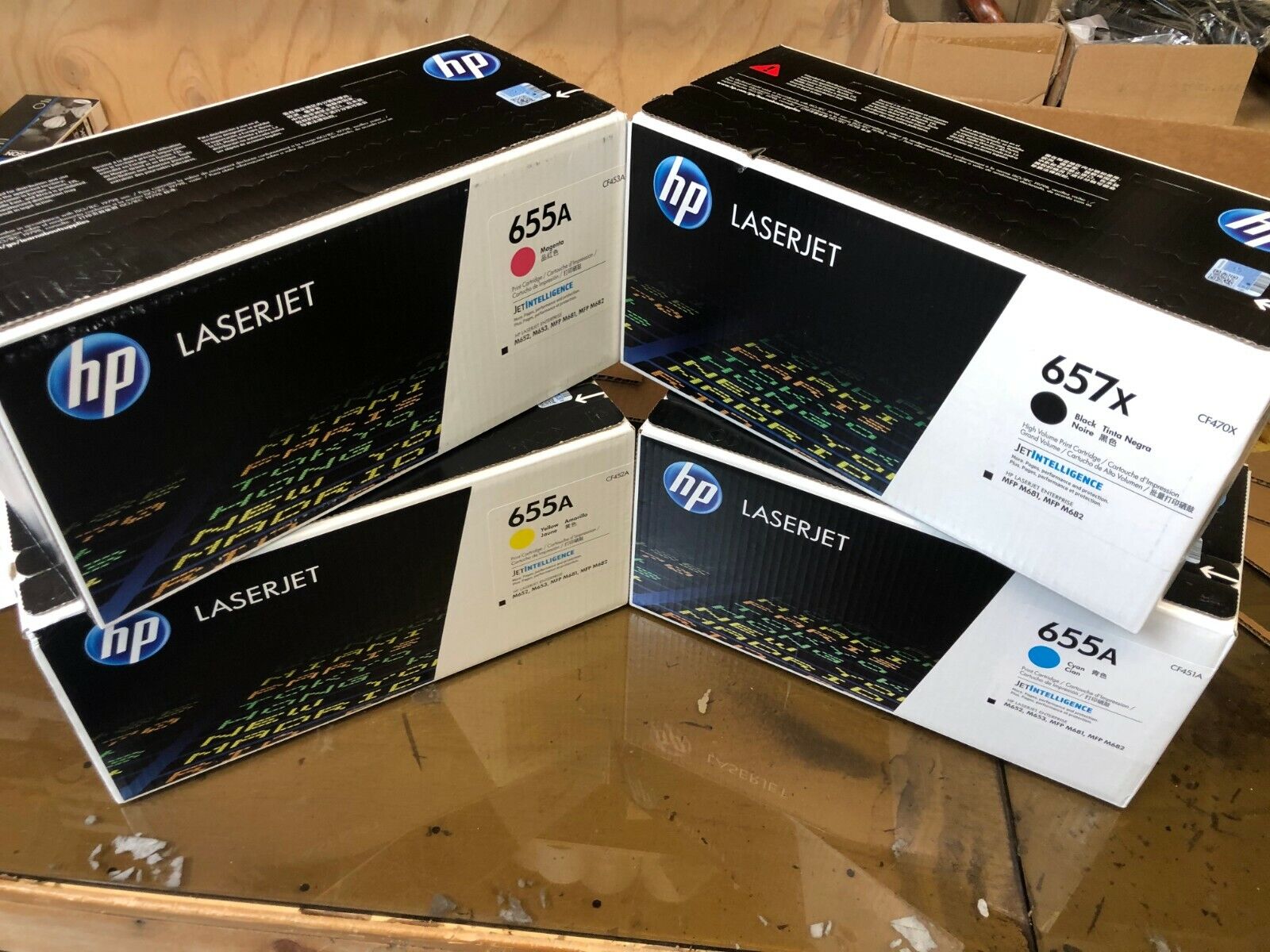 HP 655A 657X CF470X CF451A CF452A CF453A RETAIL BOXES Brand New And Genuine HP