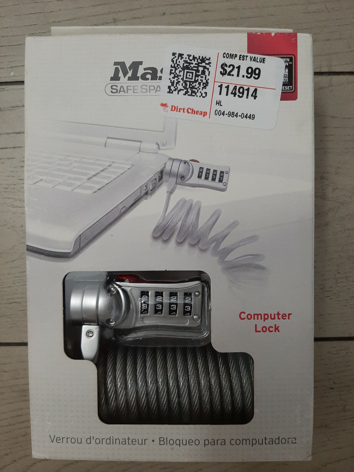 Master Lock Safe Space Computer Combination Lock Brand New 