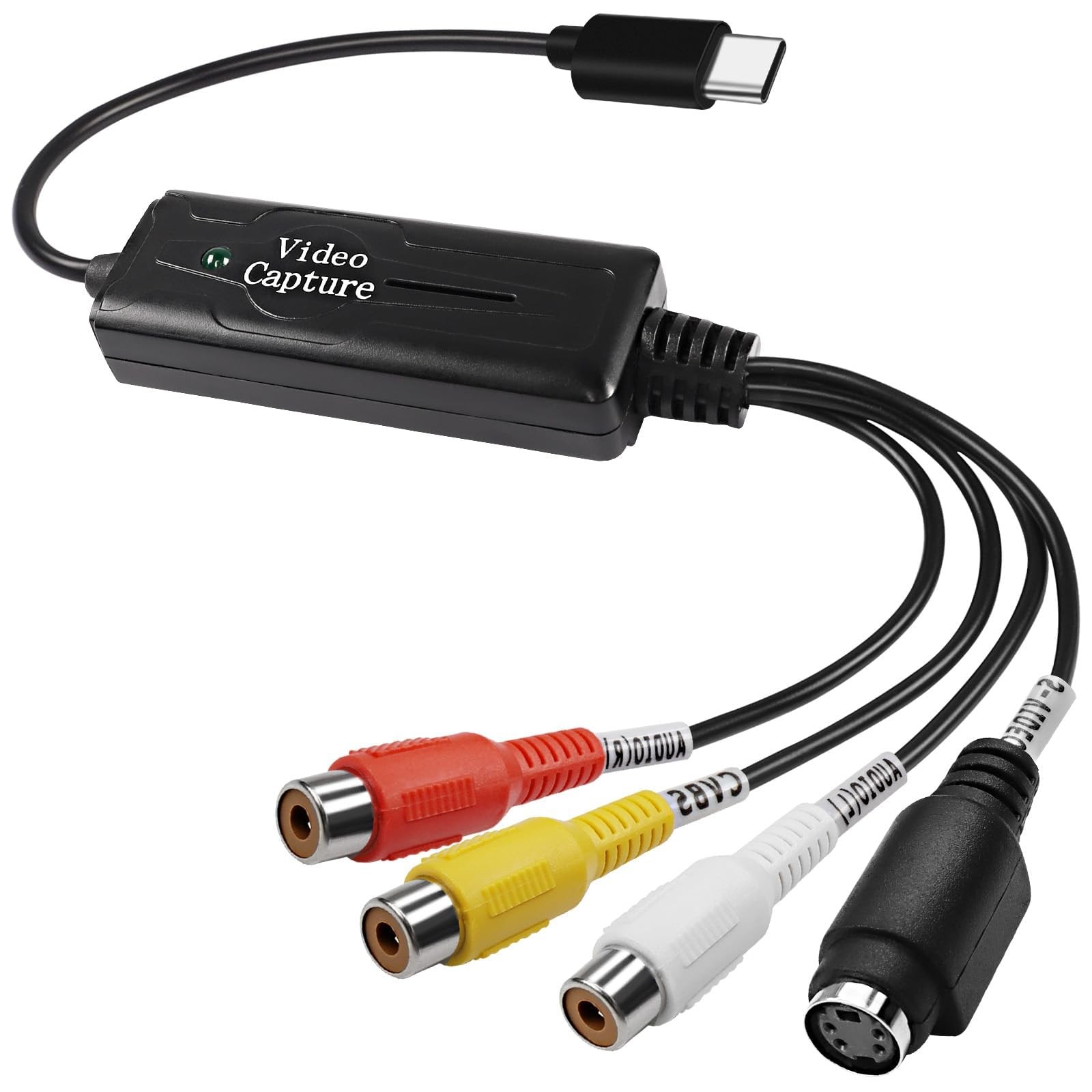 XMSJSIY RCA AV to USB C Converter - 1 Channel NTSC PAL Video S Black 