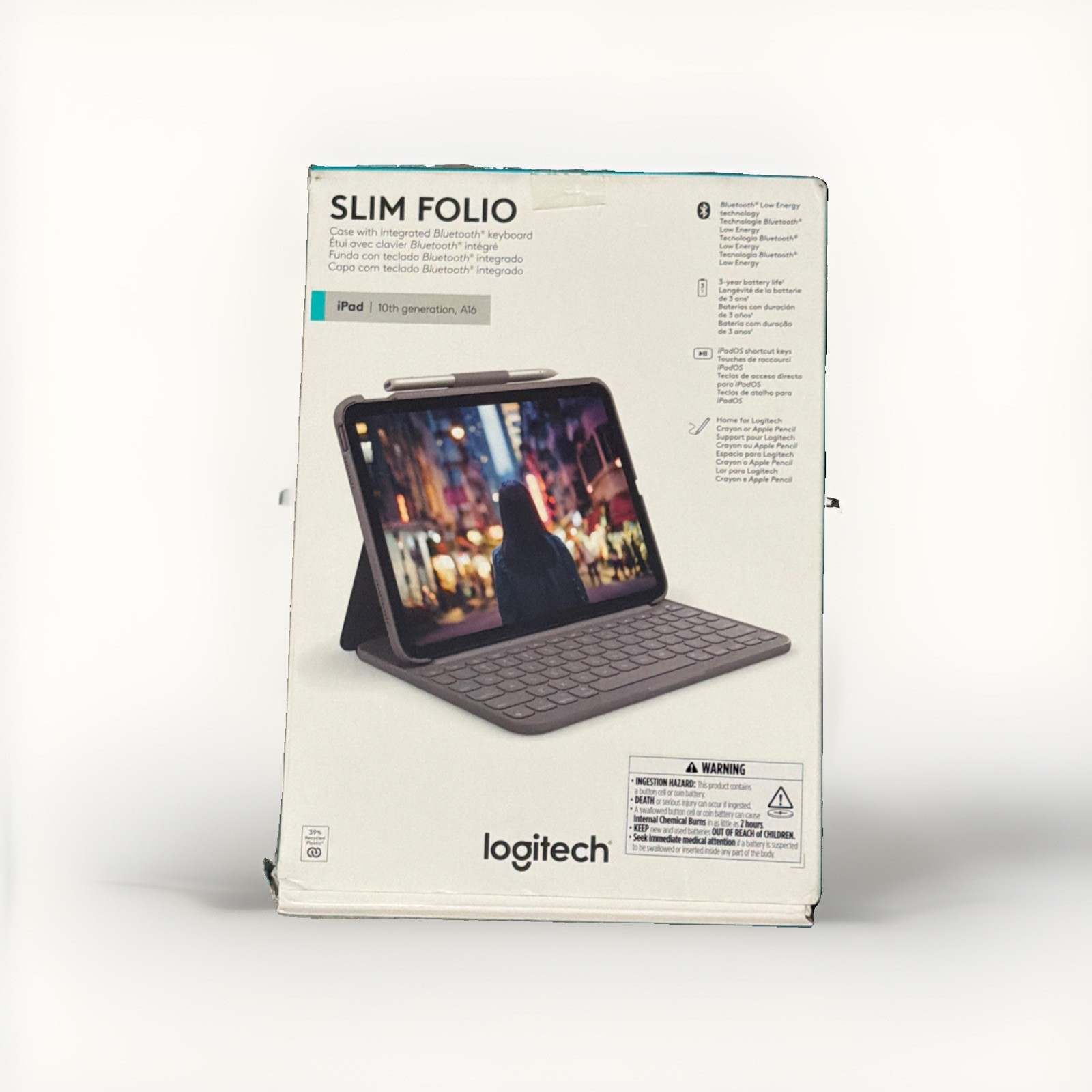 Logitech Slim Folio Keyboard Case for iPad 10th Gen & A16 920-011368 Open Box