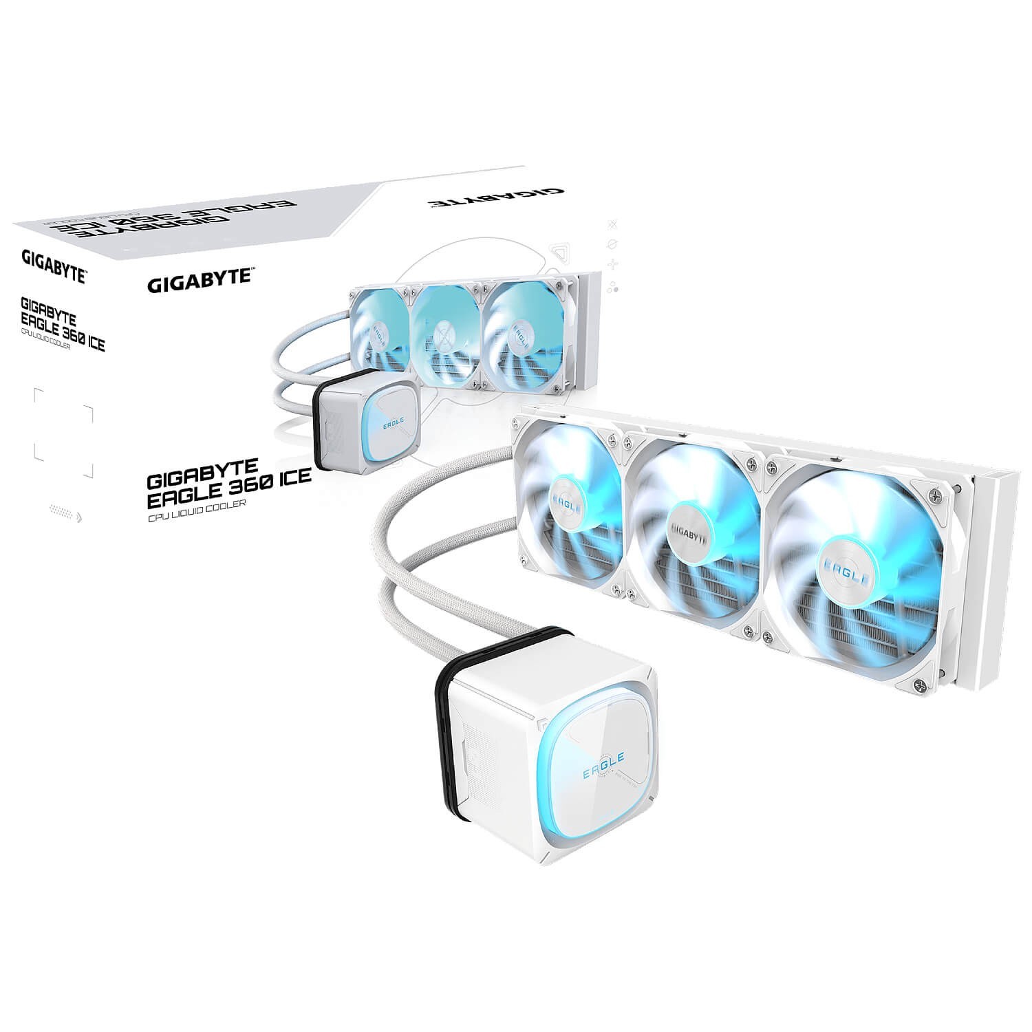Gigabyte AORUS Waterforce II 360 EAGLE ICE White Liquid CPU Cooler ARGB 360mm