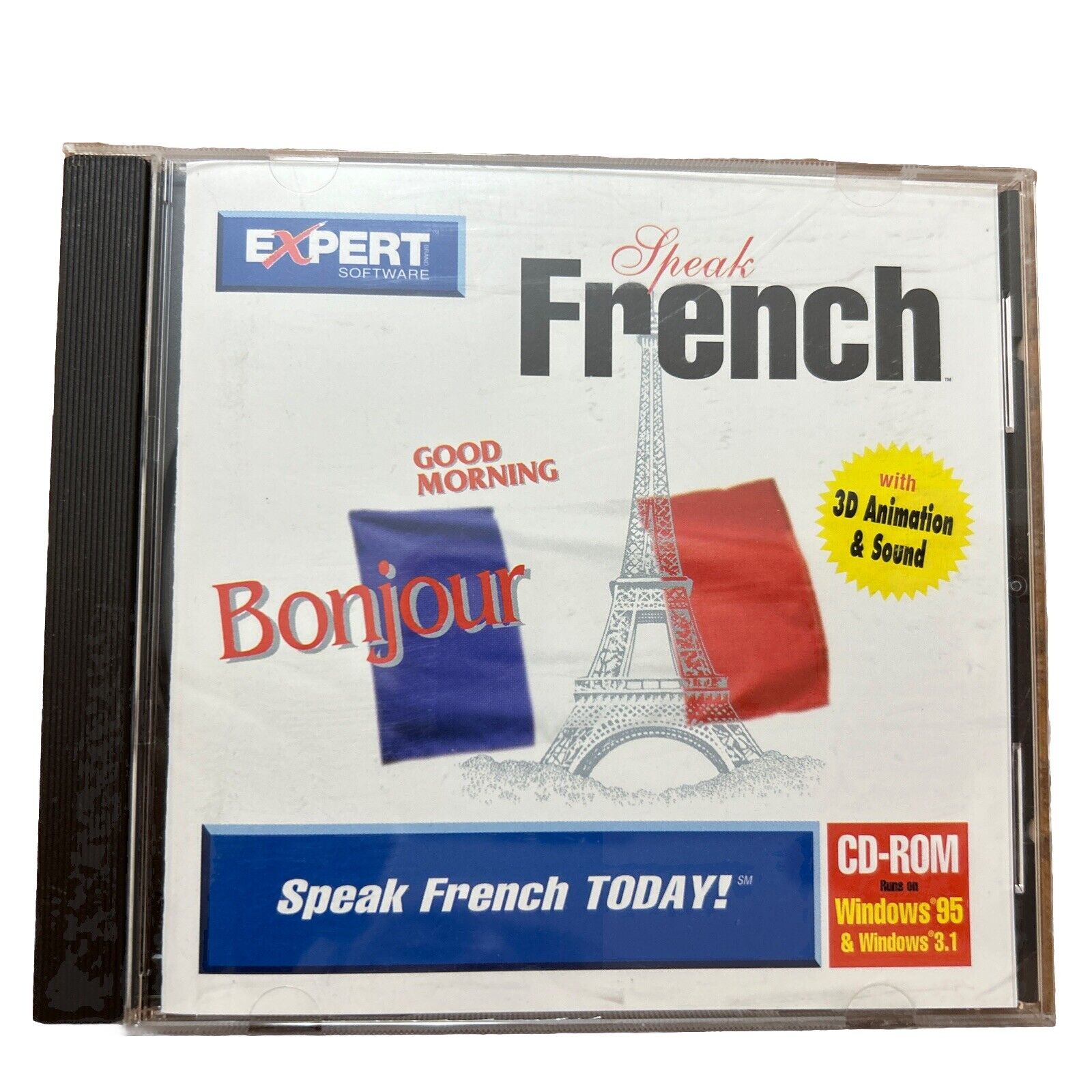 SPEAK FRENCH CD ROM 1996 EXPERT FOR WIN 95 & 3.1 USA ( Pre-Owned )