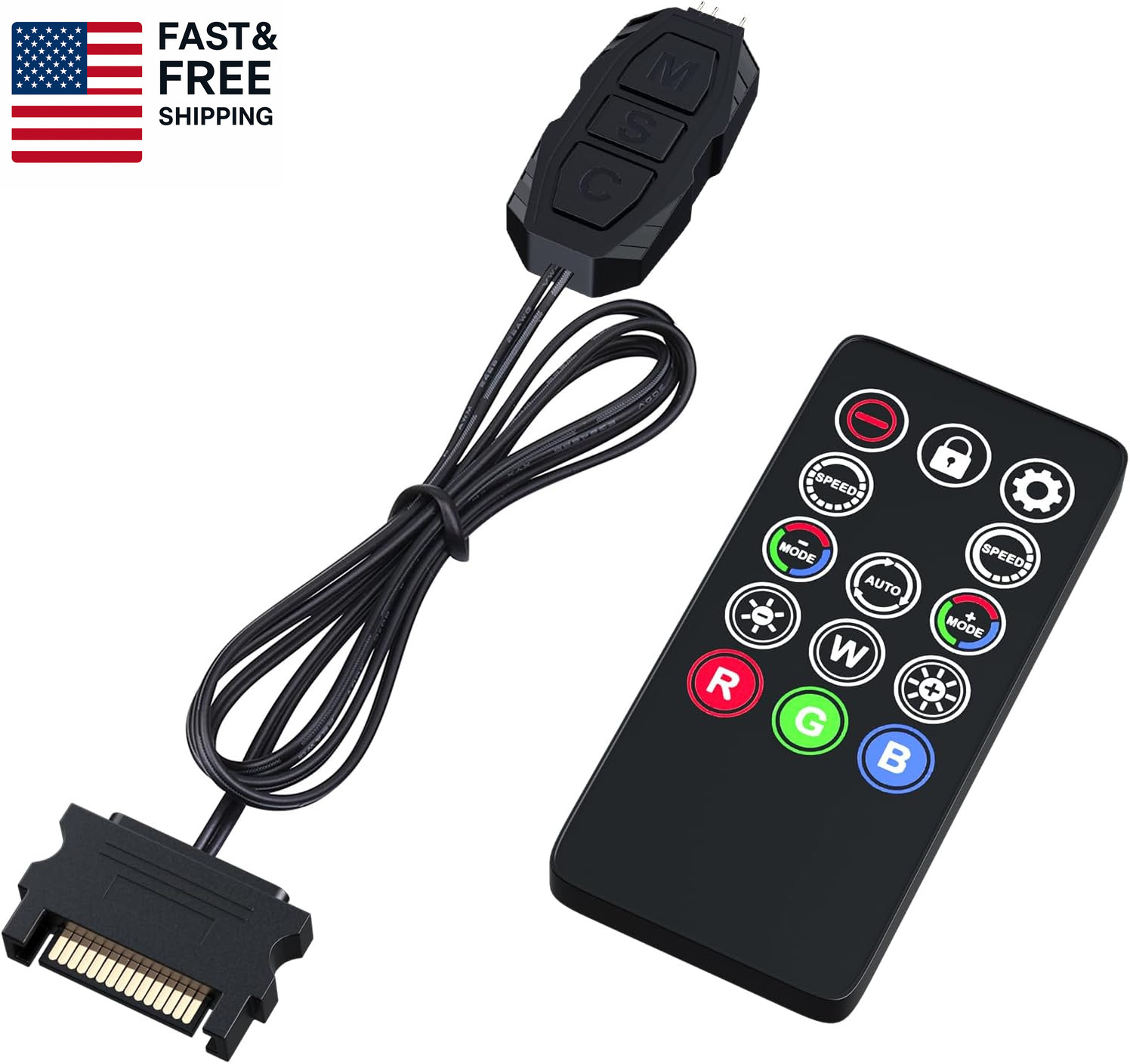 DS Mini ARGB PC Fans Controller Kit with One-To-One Matching Function for Comput