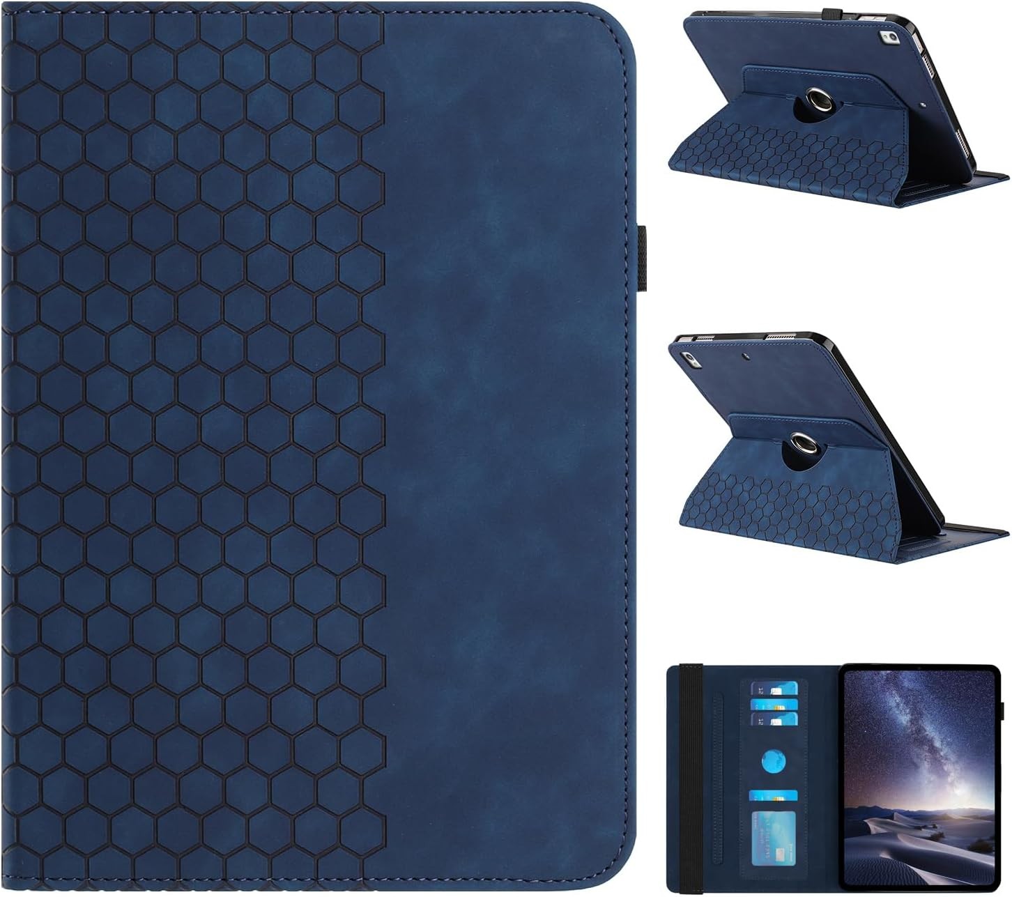 Case for iPad 9th/8th/7th Generation 10.2 inch, 360 Degree Swiveling Stand Cover