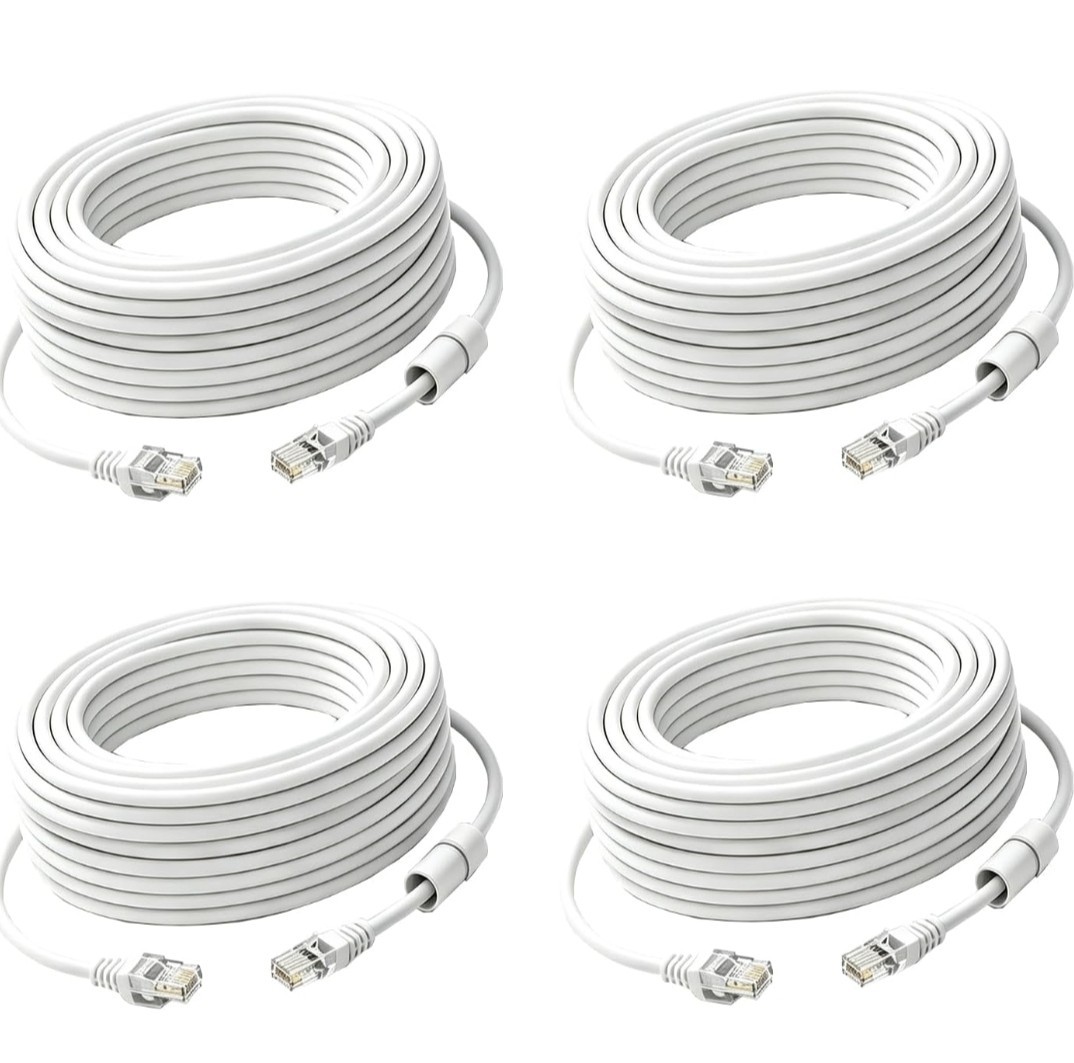 Cat5e POE ethernet Cable 100 ft Poe Cable Indoor Outdoor Internet LAN 100 ft