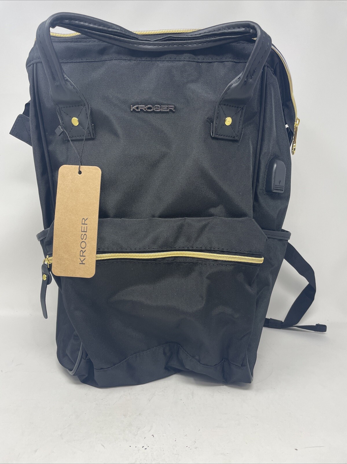 Kroser Laptop 14.1 Inch Black Backpack With USB Port School Stylish Bag Computer