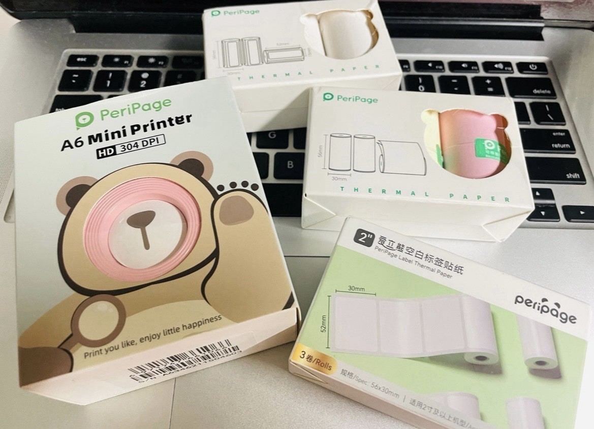 PeriPage A6 Mini Printer, Portable Thermal Printer, Mini Sticker Printer