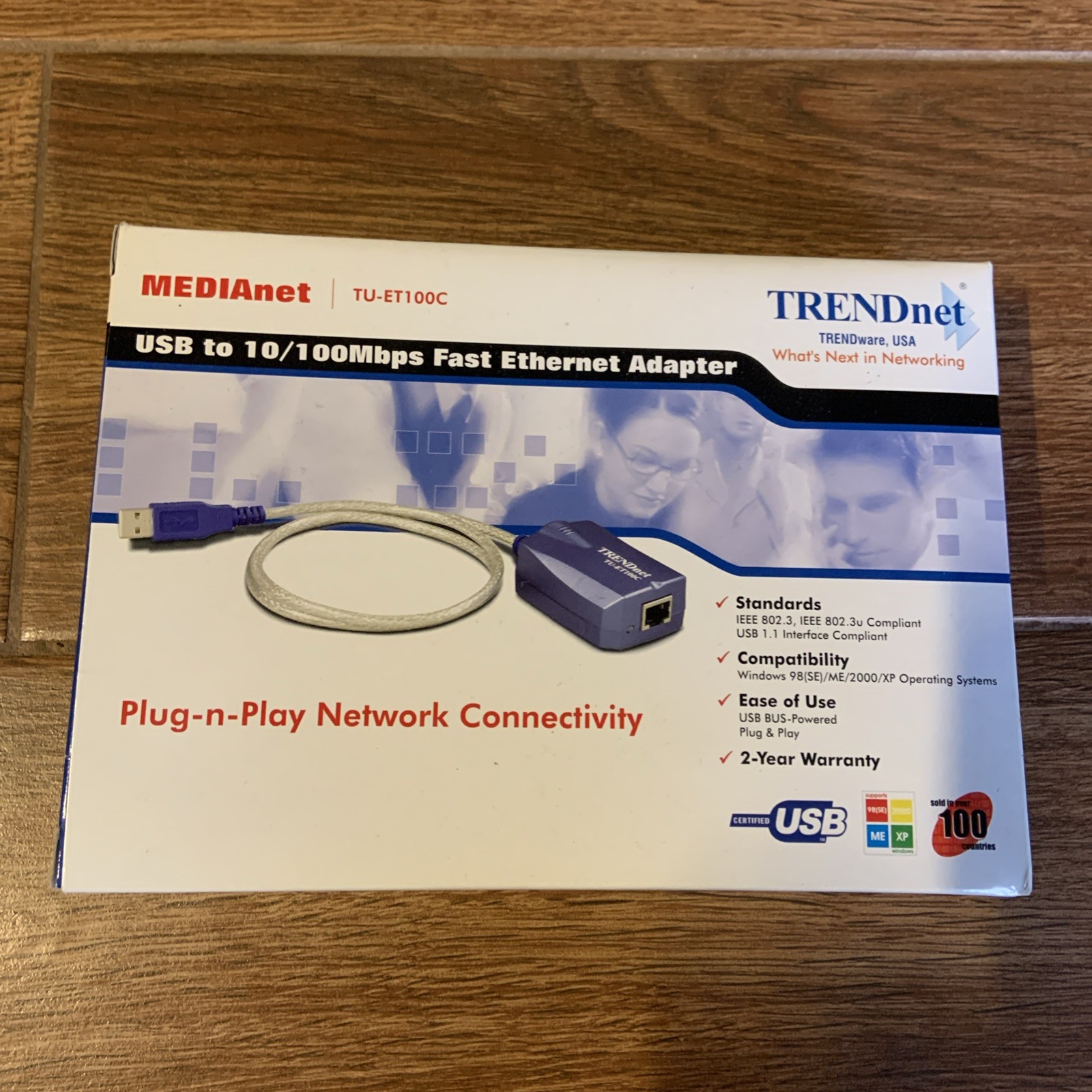 TRENDnet TU-ET100C Ethernet Adapter USB to RJ-45 (New in box)