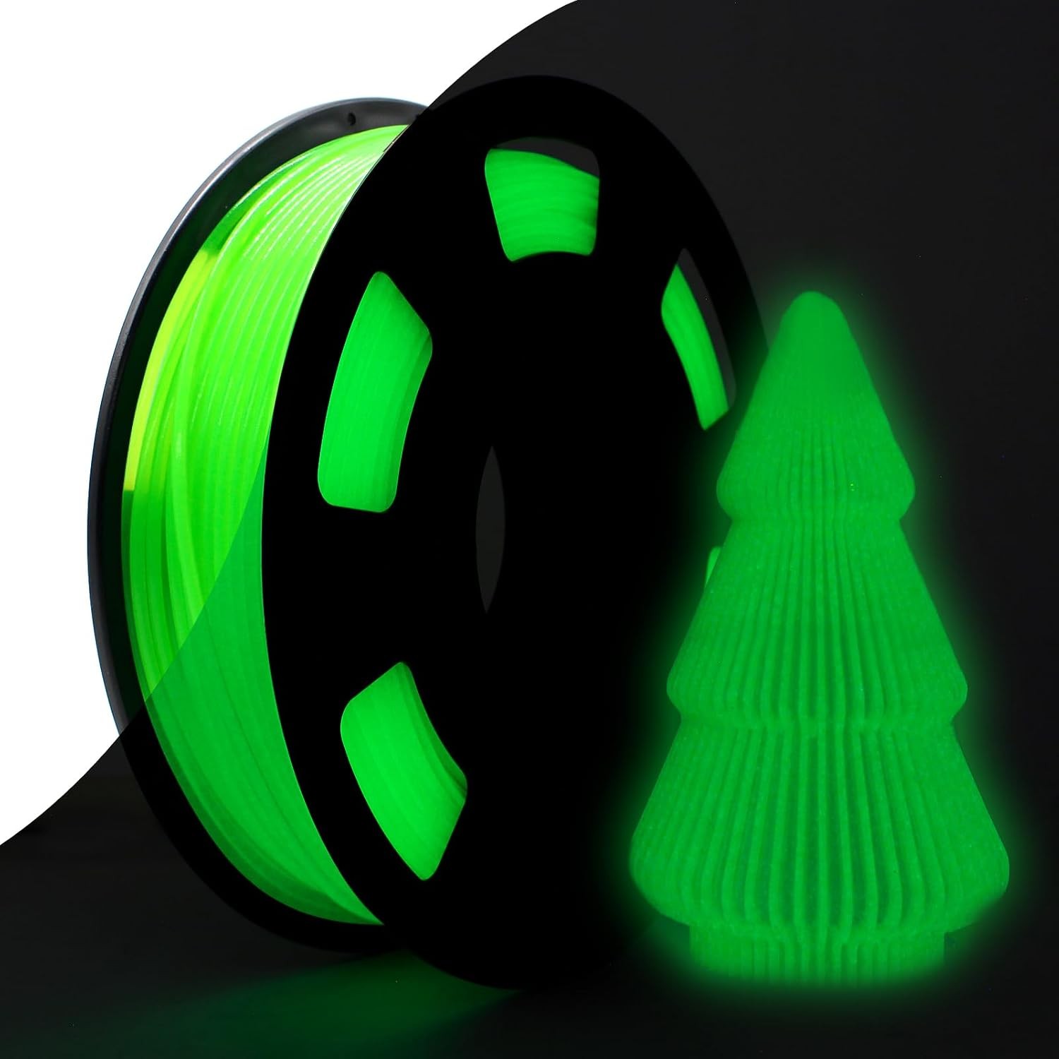 250g Glow In The Dark Green PLA 3D Printer Filament 1.75mm Luminous Spool