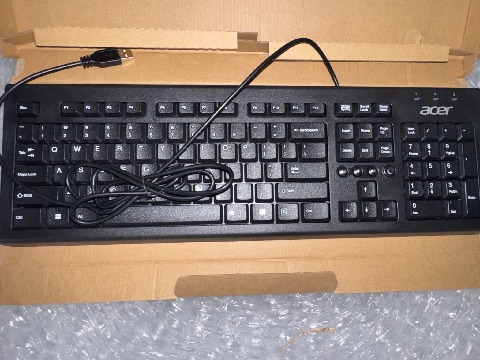 Acer PR1101V USB Wired Keyboard - Black Full Size