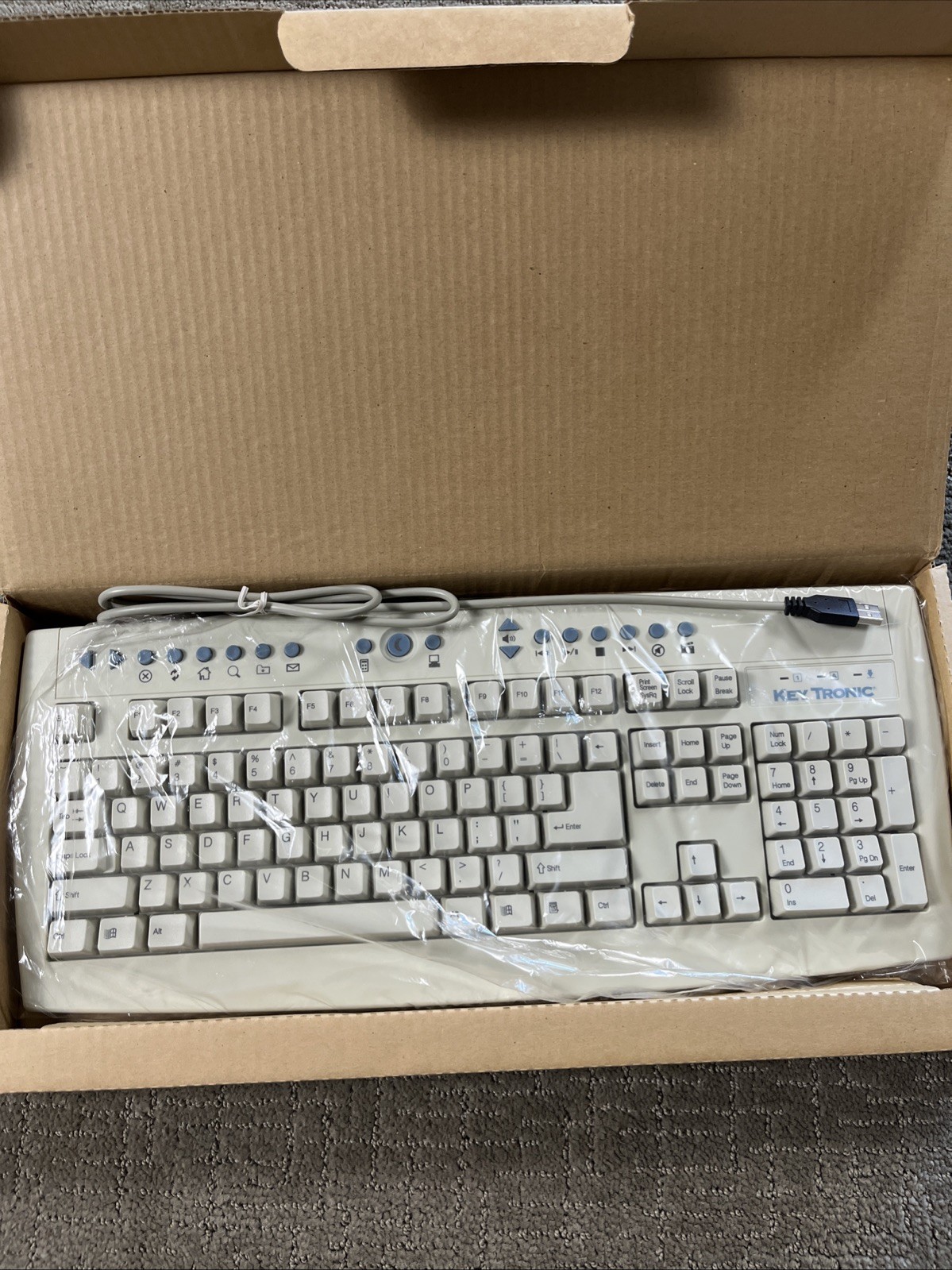 Key Tronic E05351USIMM-C Wired Multimedia Keyboard New In Box