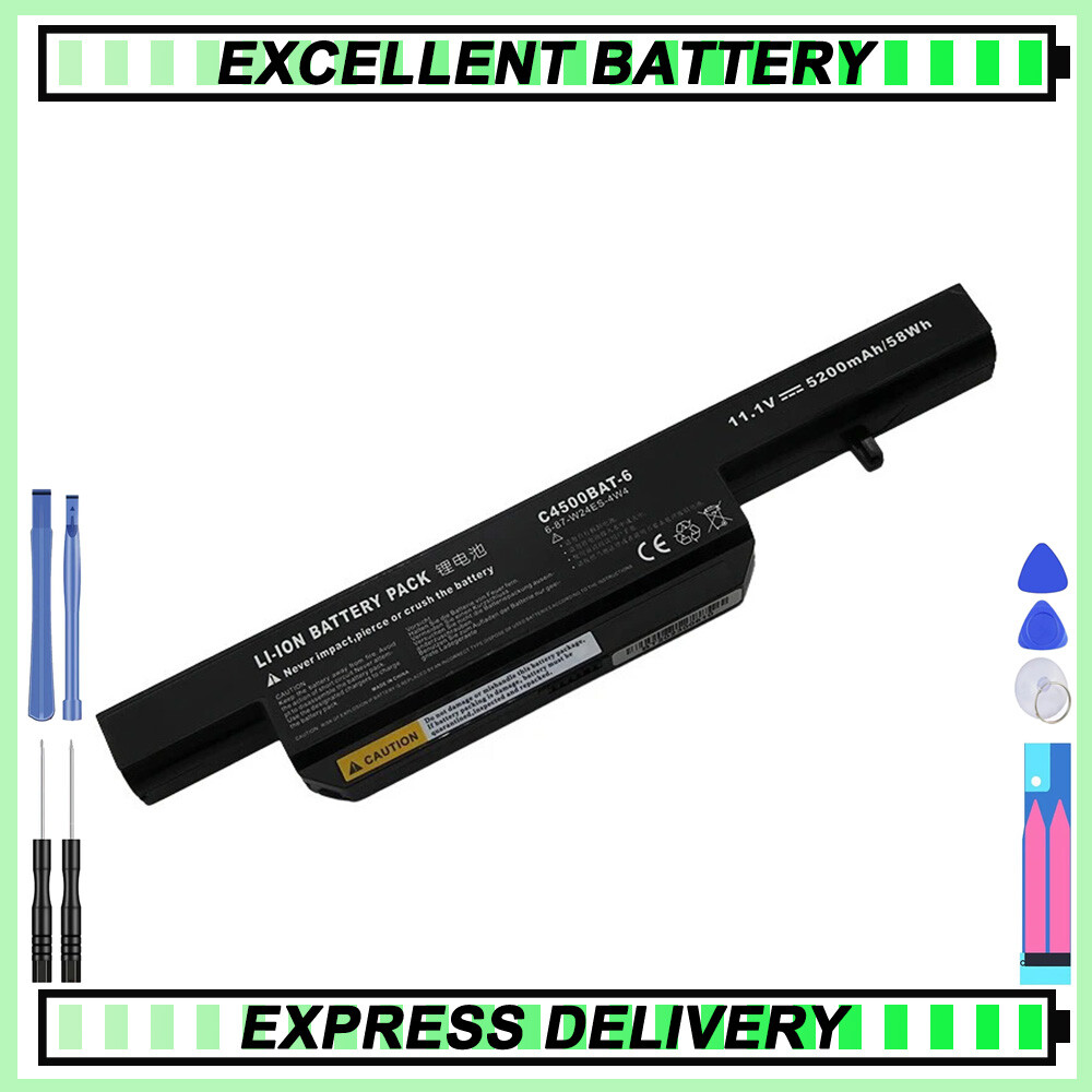 Battery for CLEVO 6-87-C480S-4P4 6-87-E412S-4D7 C4500BAT-6 Laptop 5200mAh