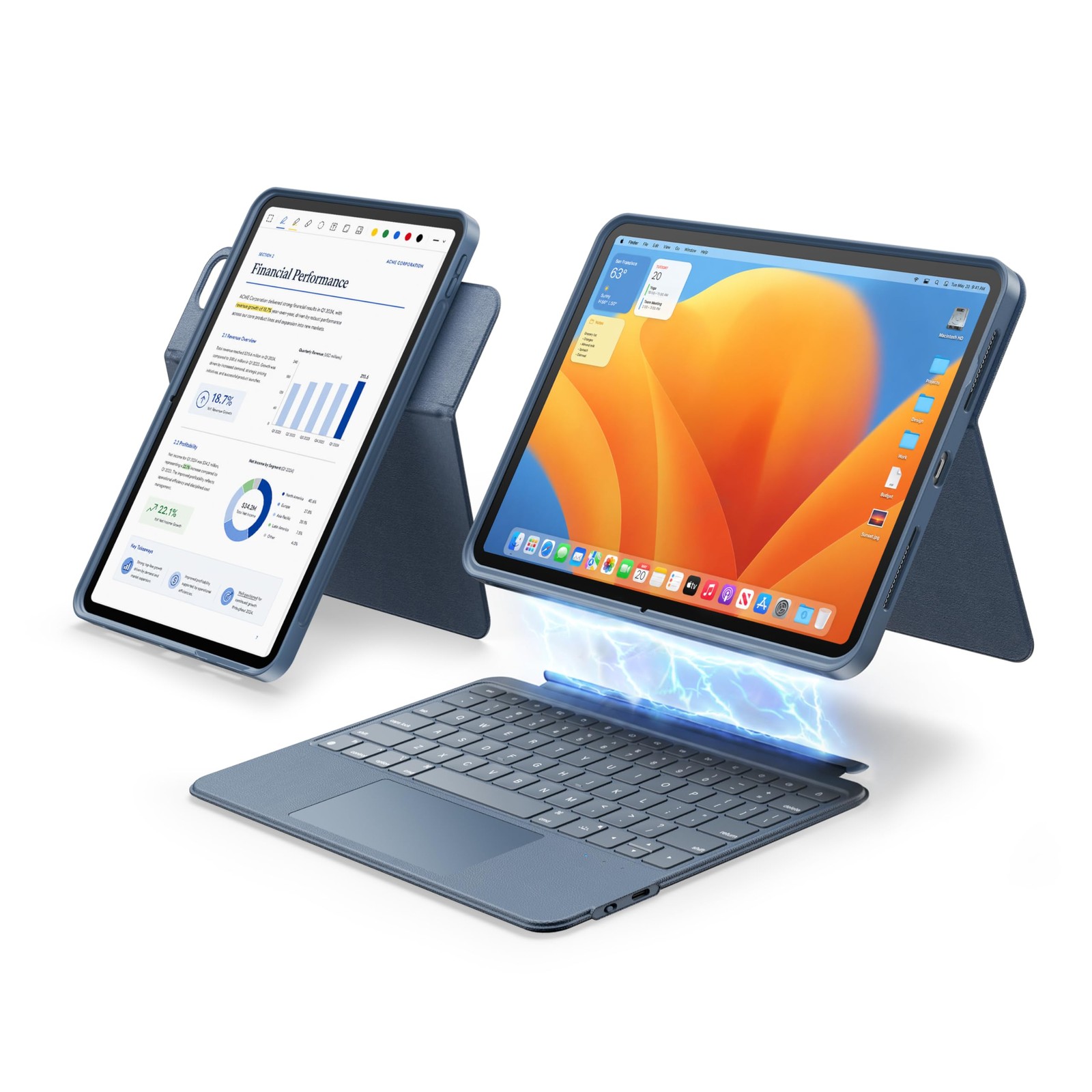 360° Rotating & Detachable Keyboard Case for iPad A16 & iPad 10th gen