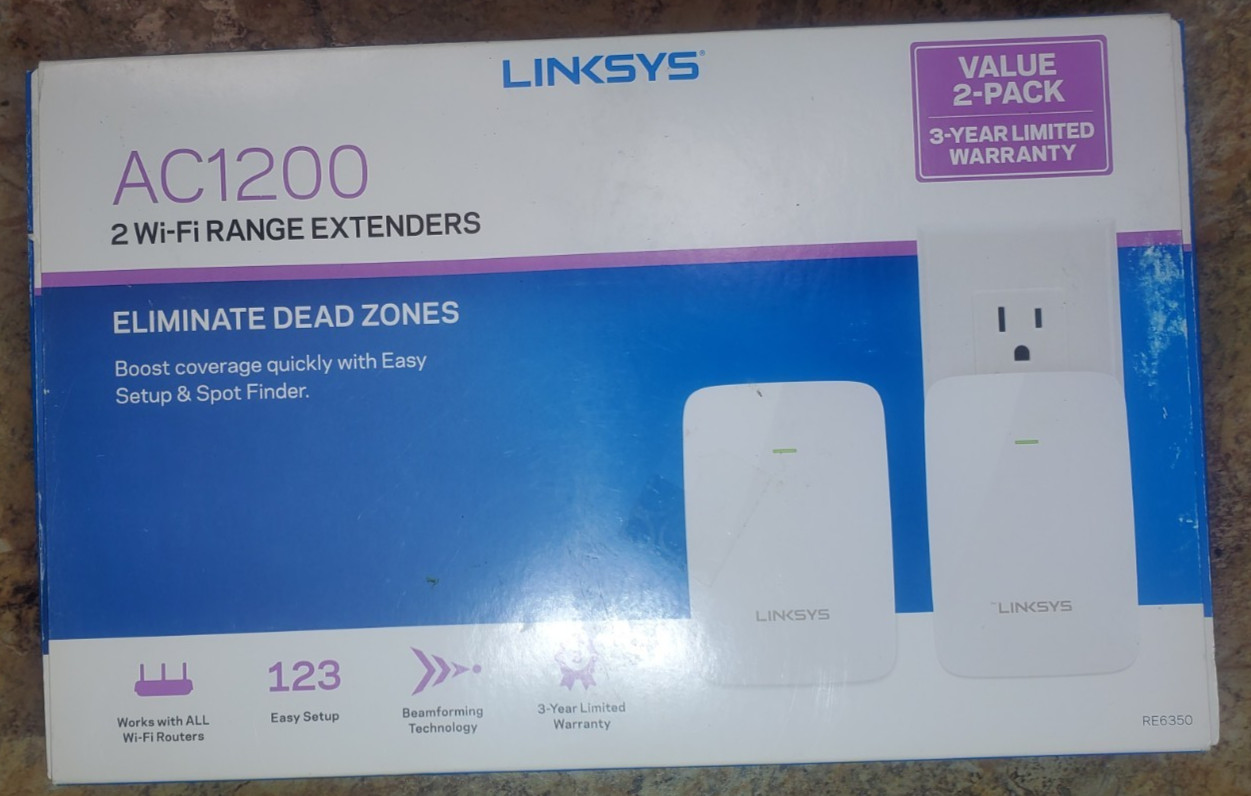 Linksys RE6350 AC1200 Dual-Band Wi-Fi Range Extender 2 Pack - Open Box (O-20104)