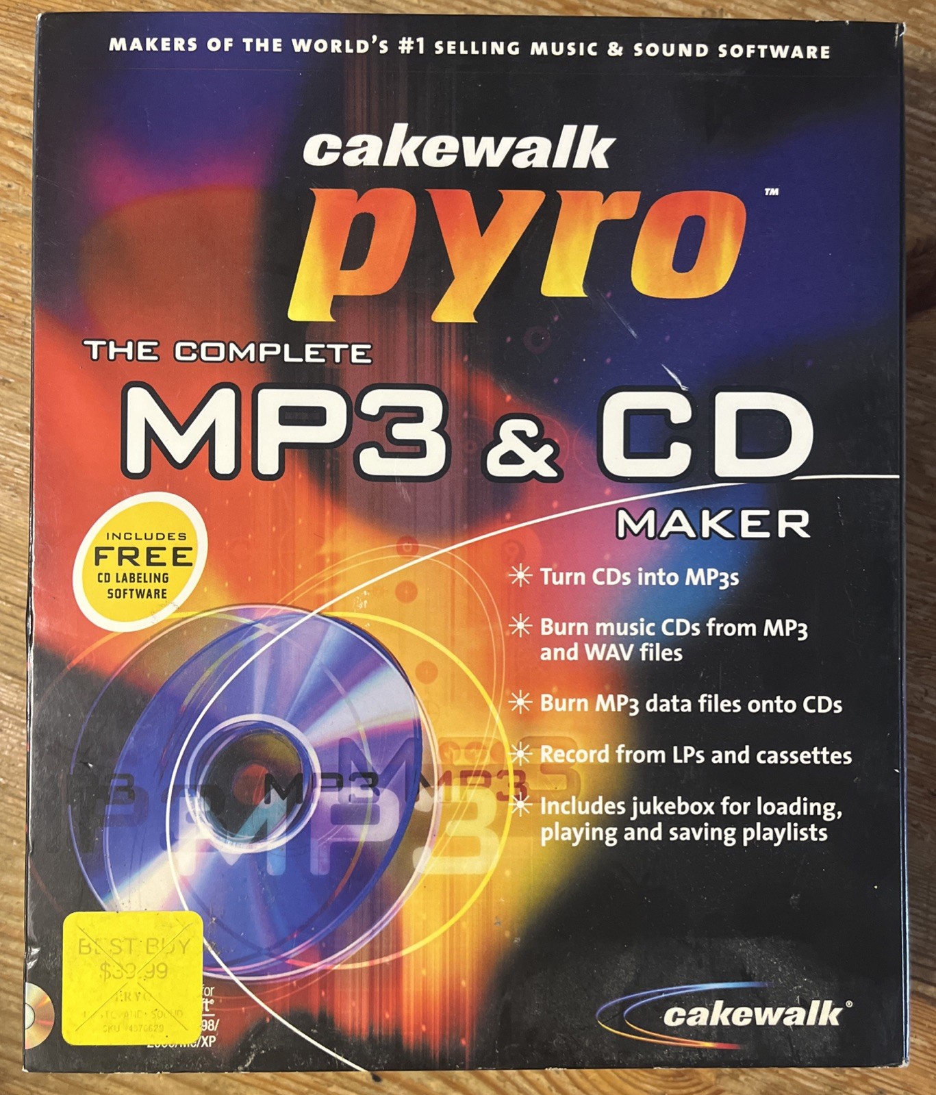 Cakewalk Pyro MP3 CD Maker Vintage Software Big Box