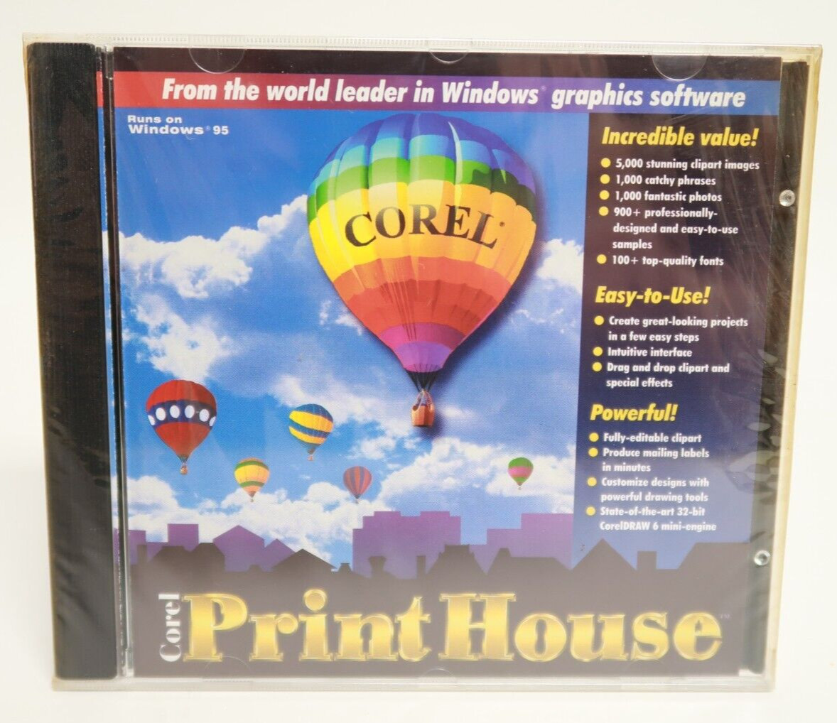 Corel Print House All In One Graphics Powerhouse PC Computer Program Software