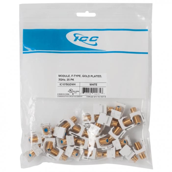MODULE F-TYPE GOLD PLATED 3GHz 25PK IC107BGDWH UPC 633758092357
