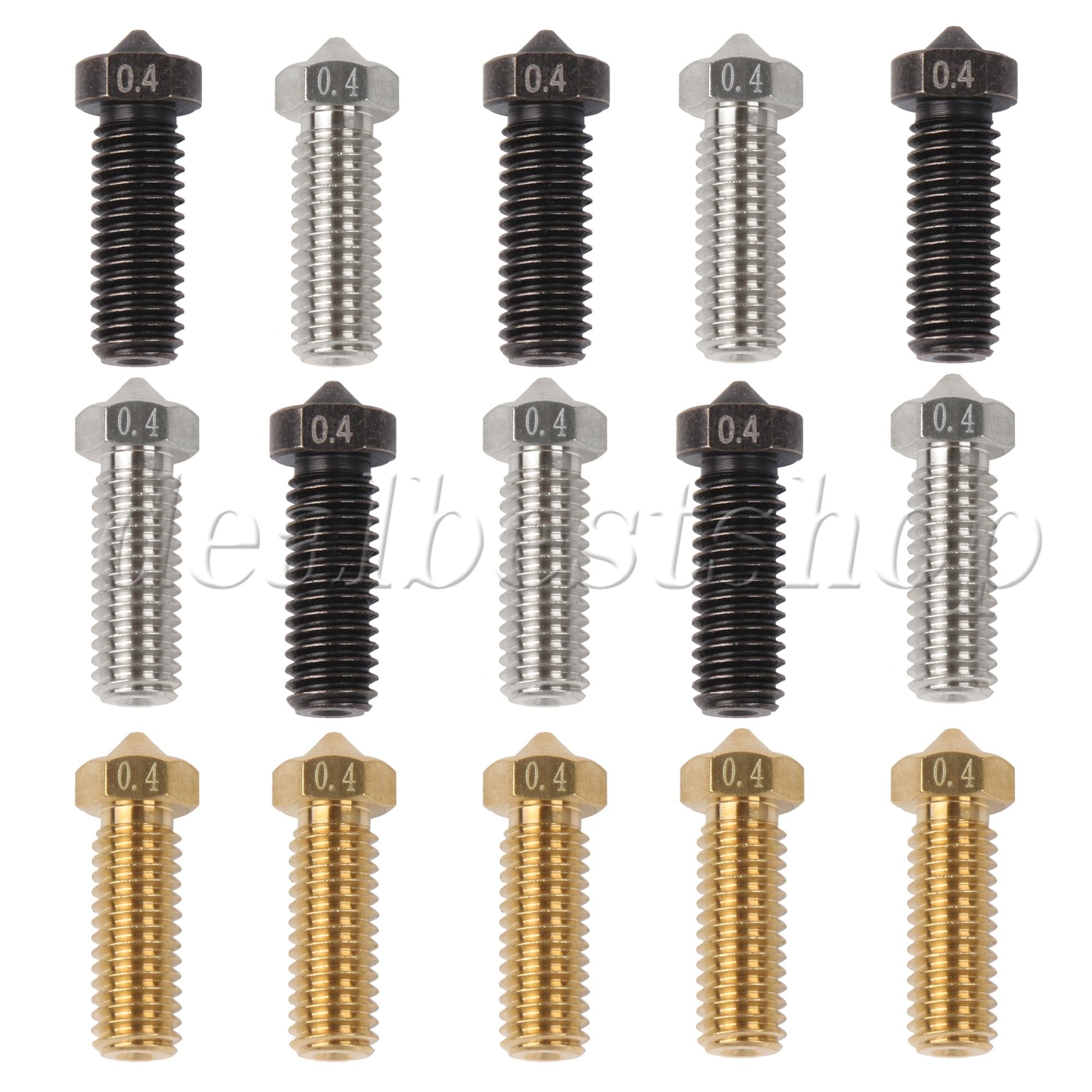 15x 3D Printer Nozzles 0.4mm M6 1.75mm Replacement for Kobra Max FDM